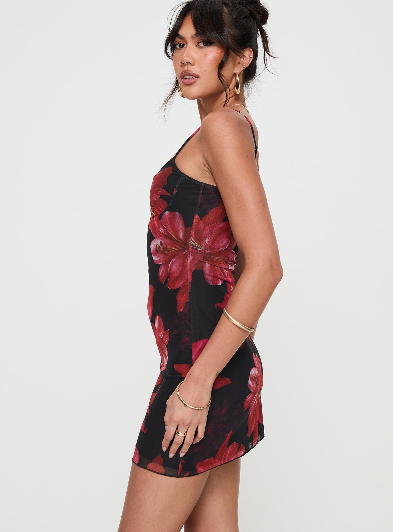 Kellers Mini Dress Black Floral Petite Sale Outlet