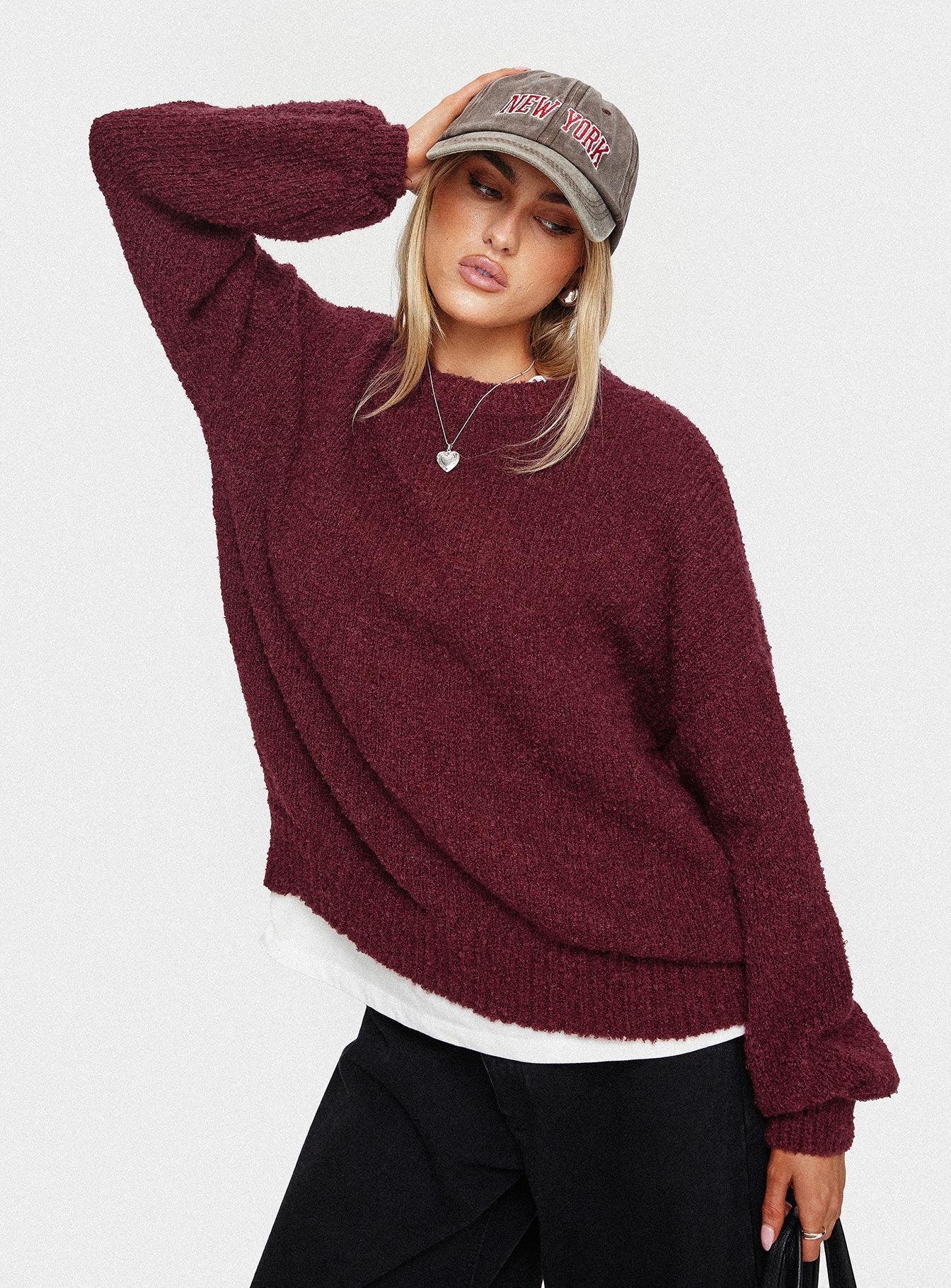 Niomie Knit Sweater Burgundy Cheap Store