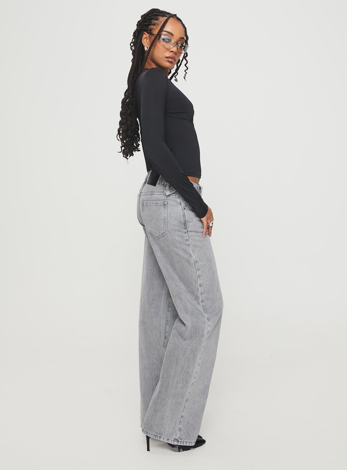 Scheana Low Rise Jeans Steel Grey For Cheap Pice