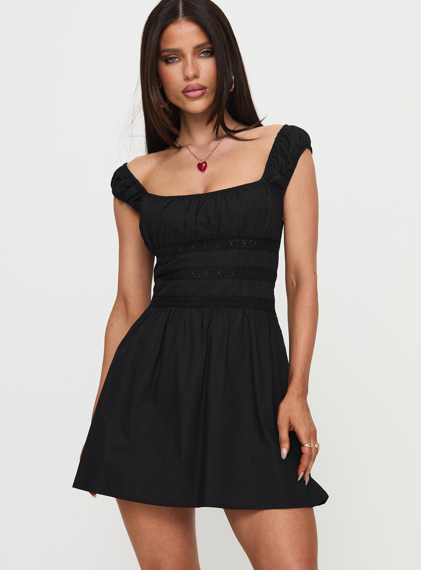 Peonia Lace Mini Dress Black Very Cheap Sale Online