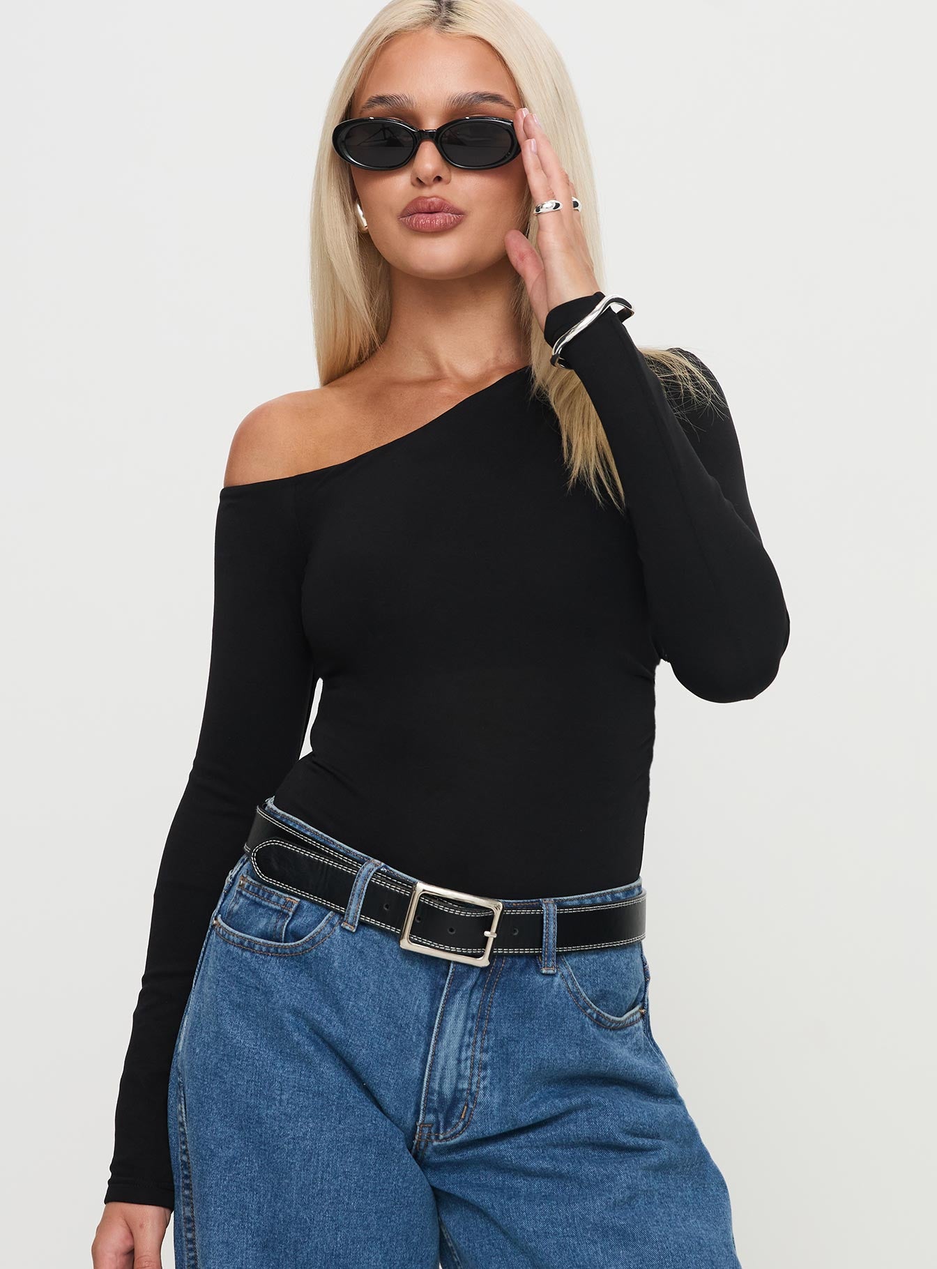 Miyako Long Sleeve Bodysuit Black Clearance Fake