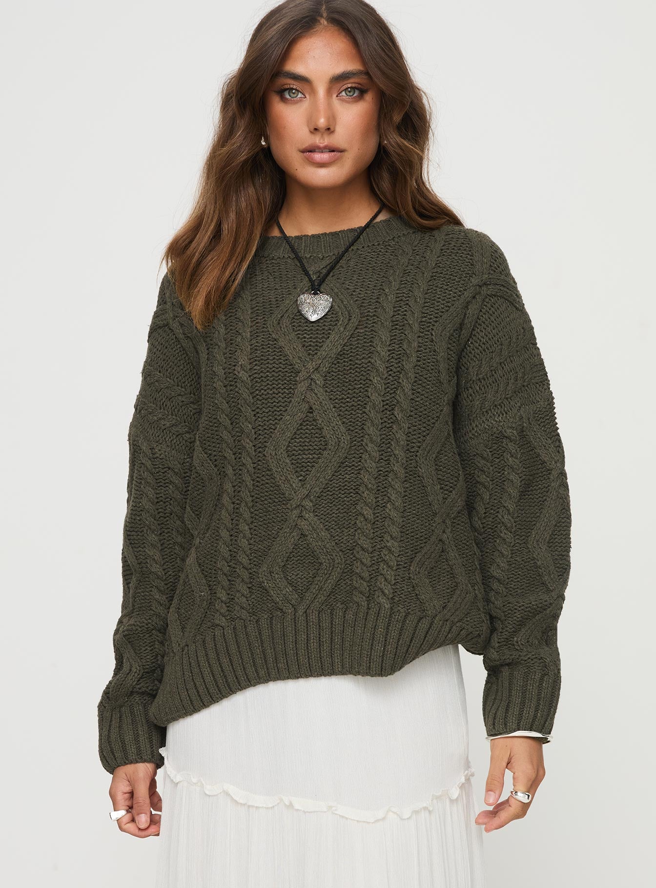 Anaya Oversized Sweater Olive Geniue Stockist Cheap Online