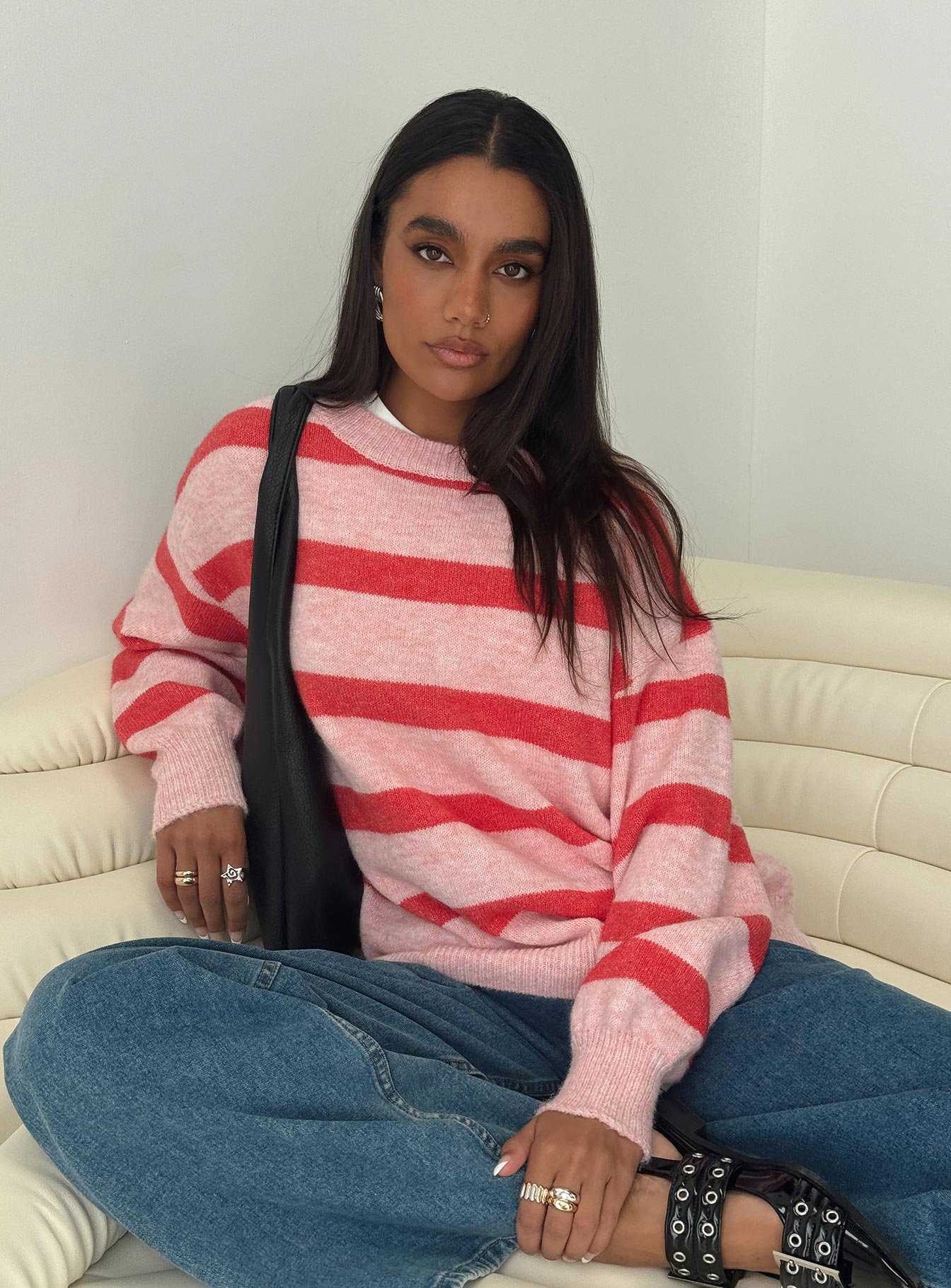 Ryanna Sweater Pink / Red Stripe Discount Countdown Package