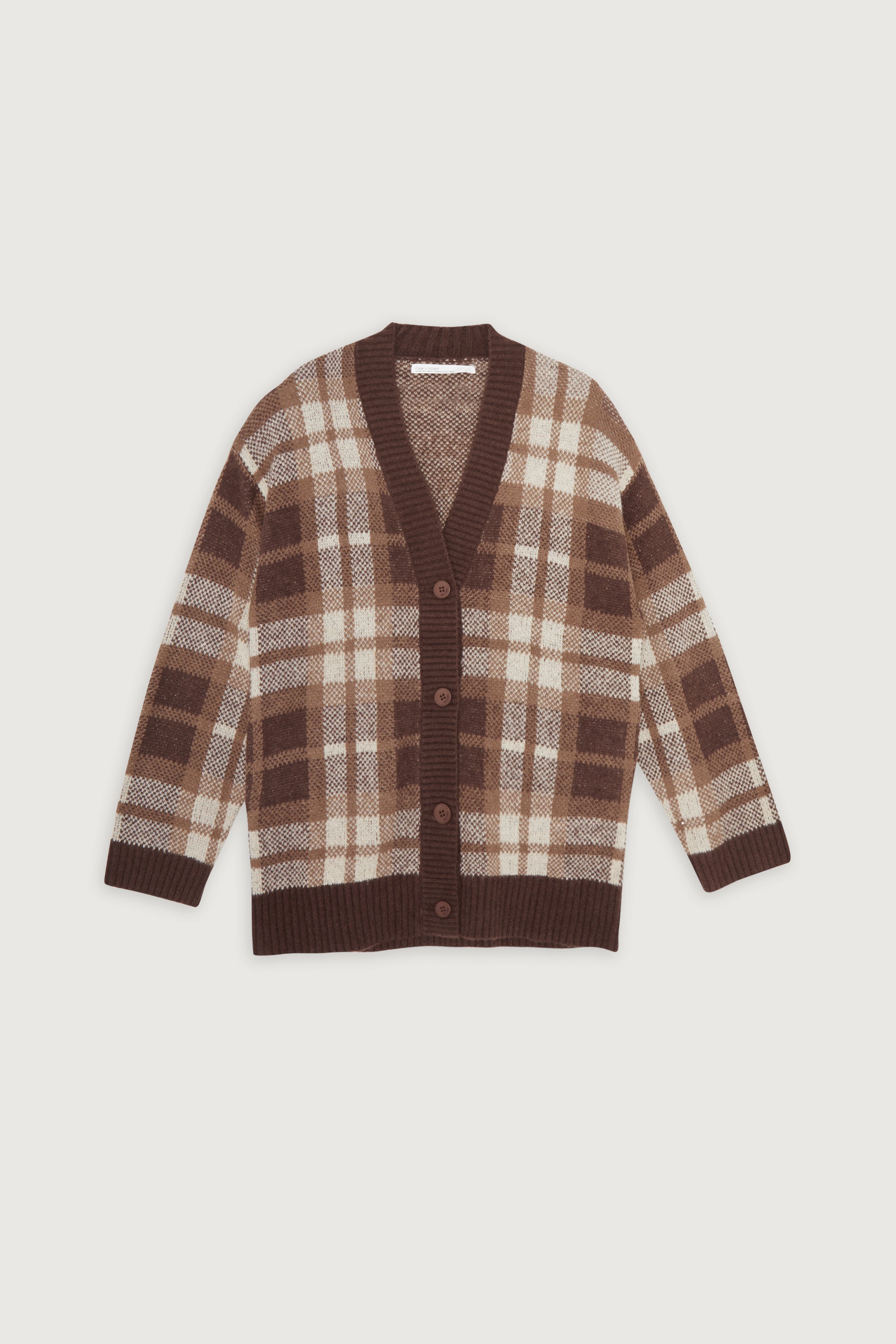 FUZZY OVERSIZED PLAID CARDIGAN Outlet The Cheapest