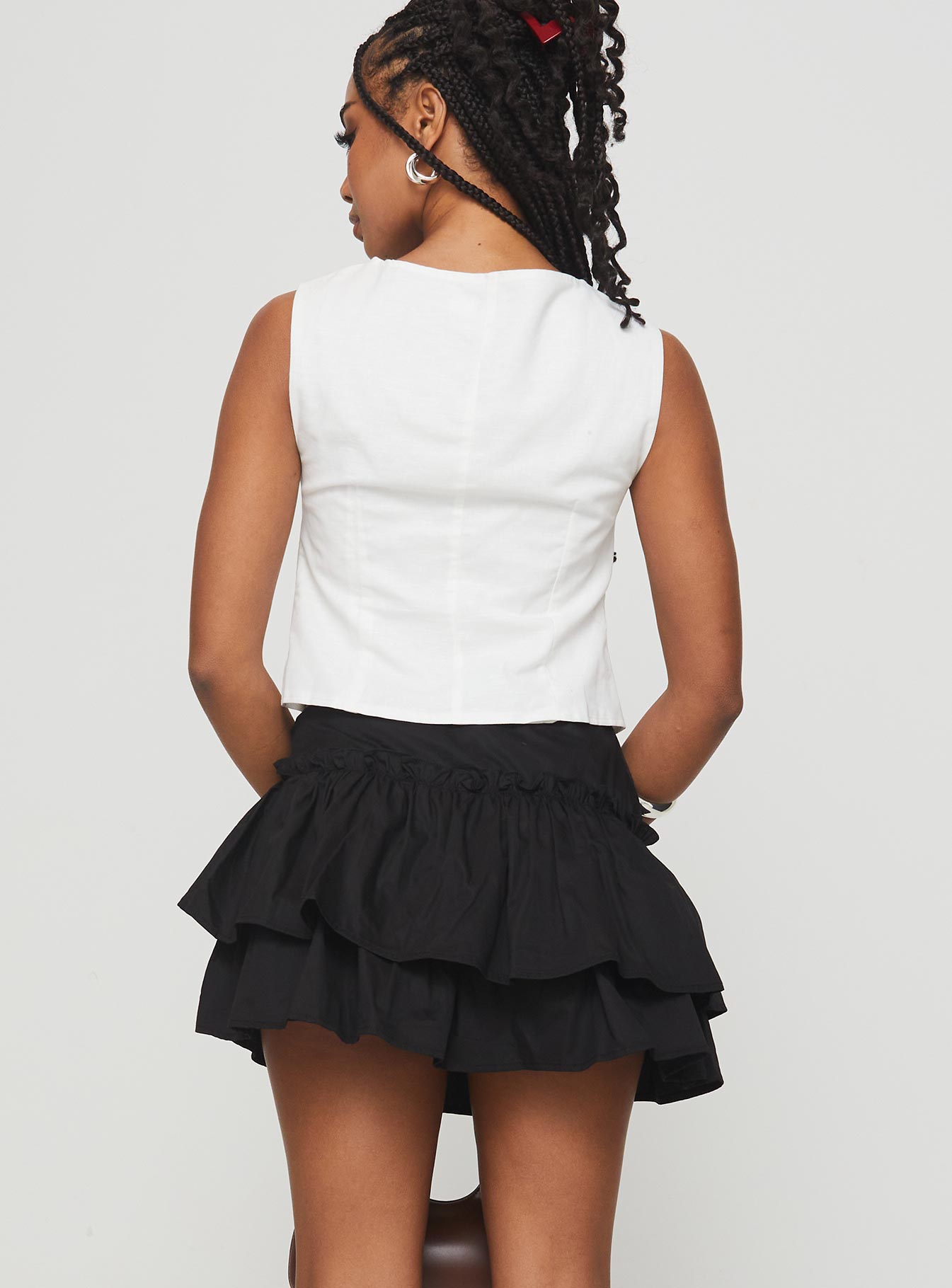 Selenis Asymmetrical Mini Skort Black Amazon For Sale