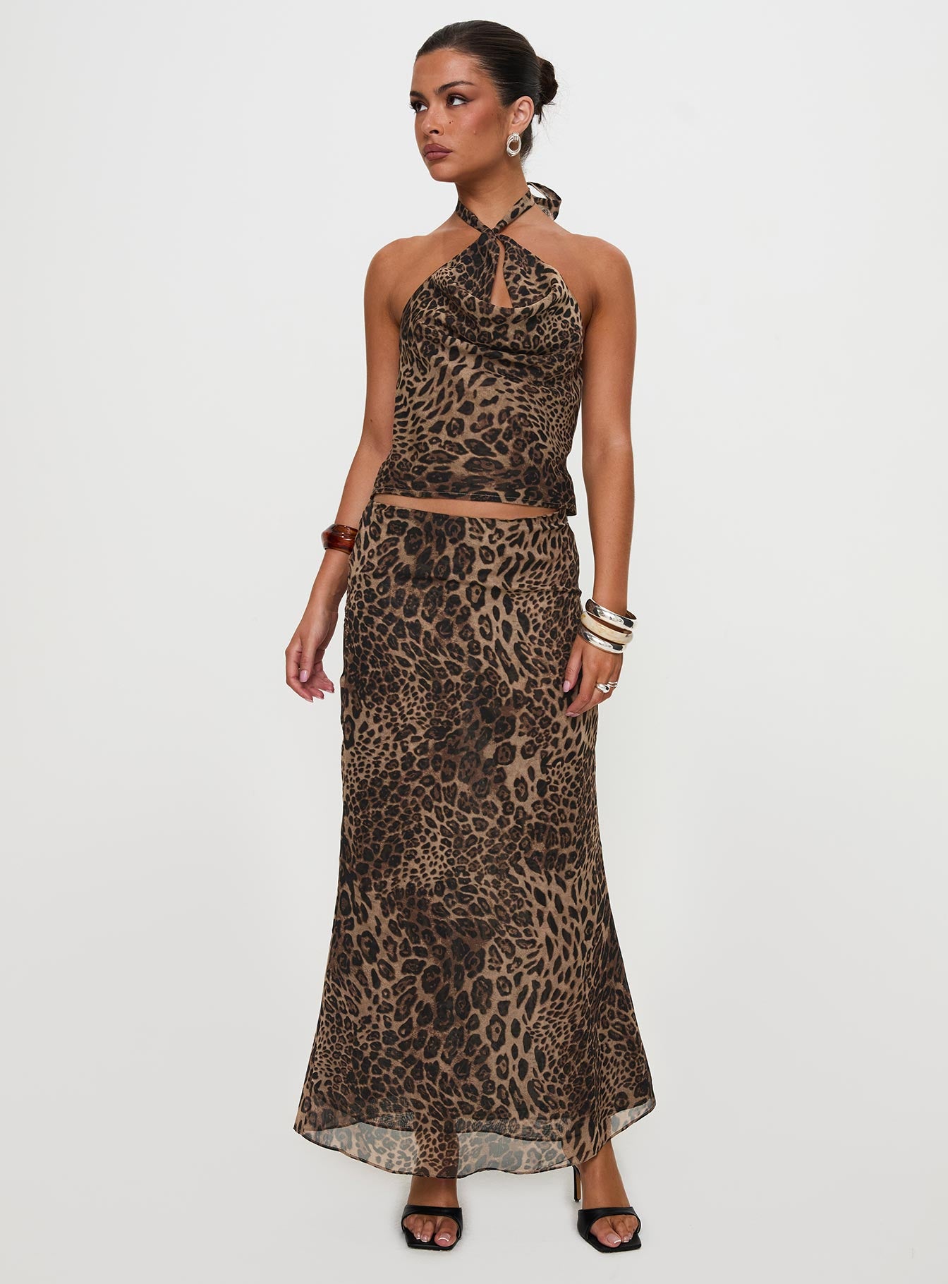 Eleganza Maxi Skirt Leopard Get To Buy Sale Online