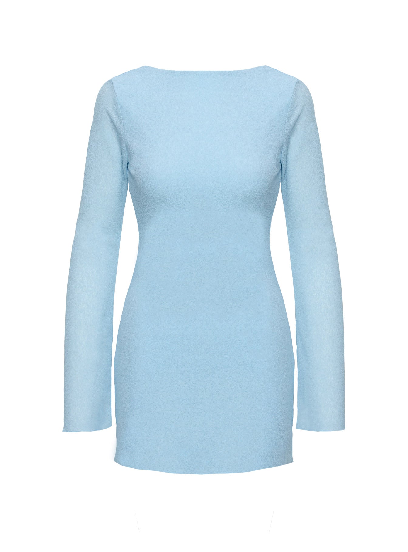 Visualize Long Sleeve Mini Dress Light Blue Buy Cheap 2025 New