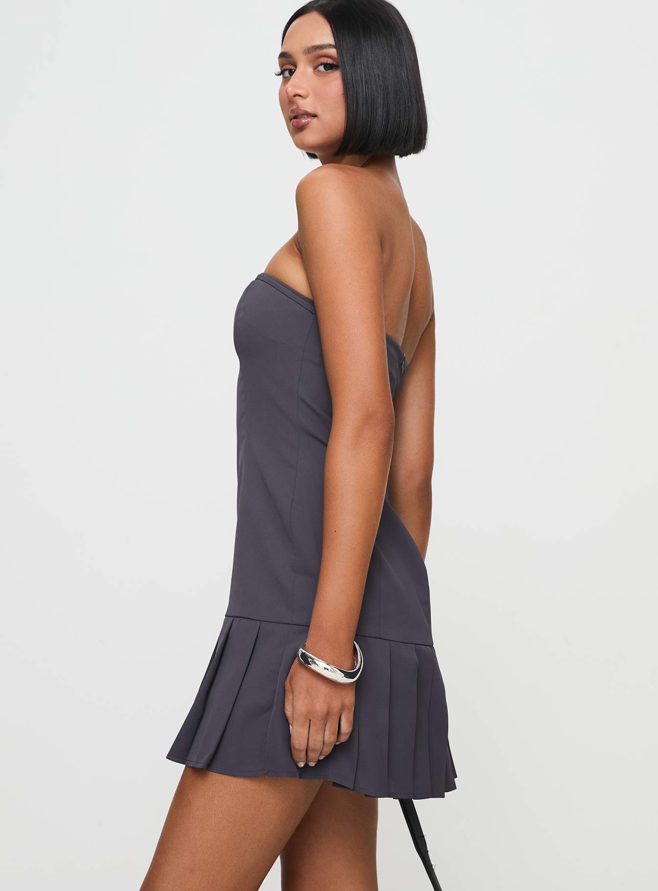 Twin Flame Strapless Mini Dress Slate Grey Footlocker Online