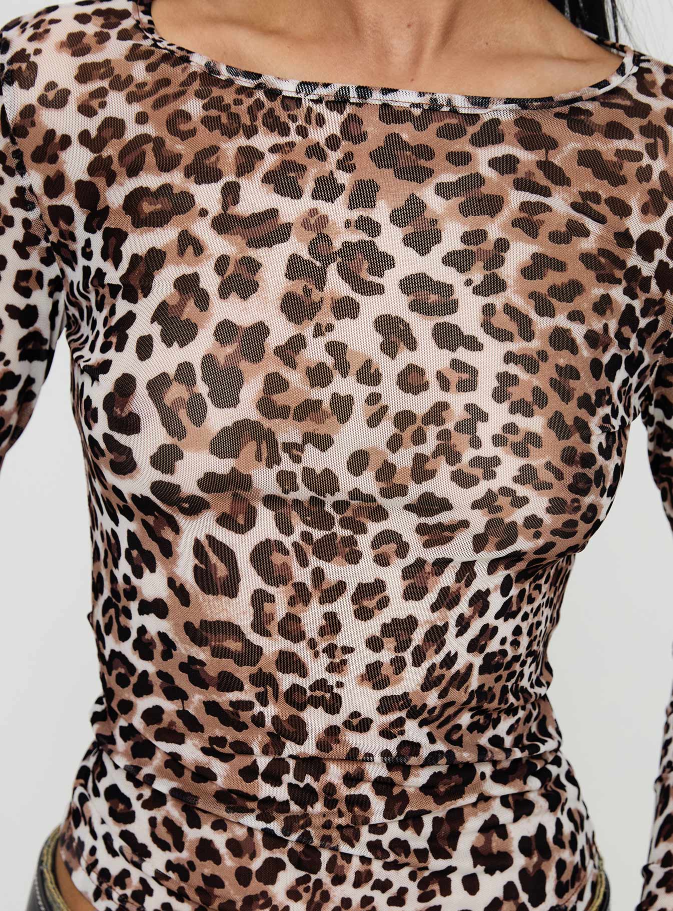 Believe Me Long Sleeve Top Leopard Sale Amazing Pice