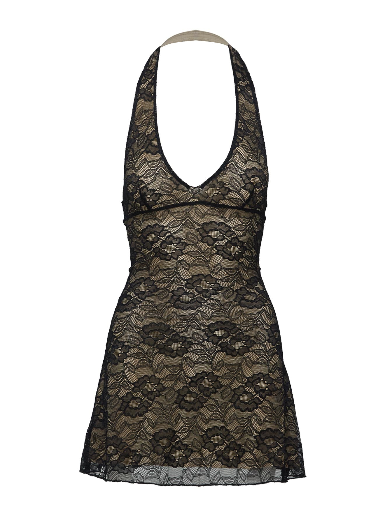 Sonella Lace Halter Mini Dress Black Outlet Countdown Package