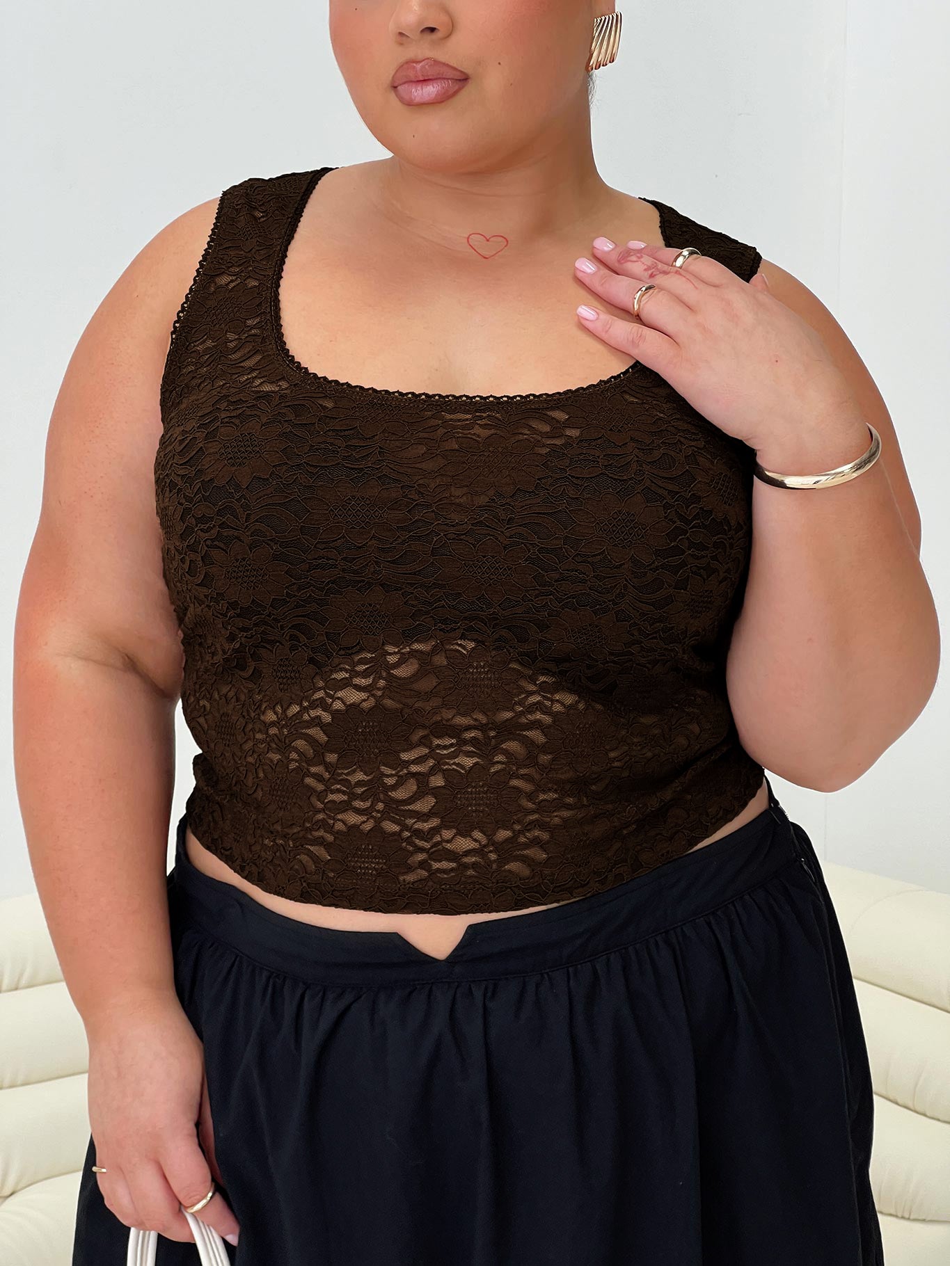 Bennington Lace Top Brown Browse Cheap Pice