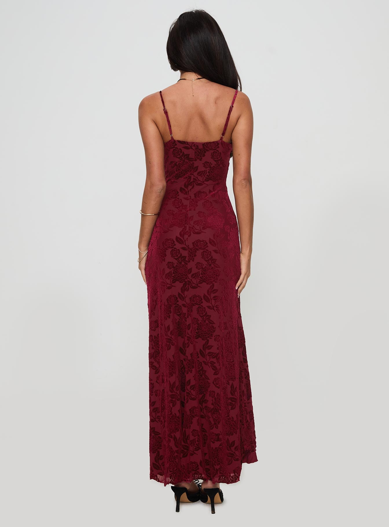 Rumours Slippy Burnout Maxi Dress Burgundy Looking For Cheap Pice