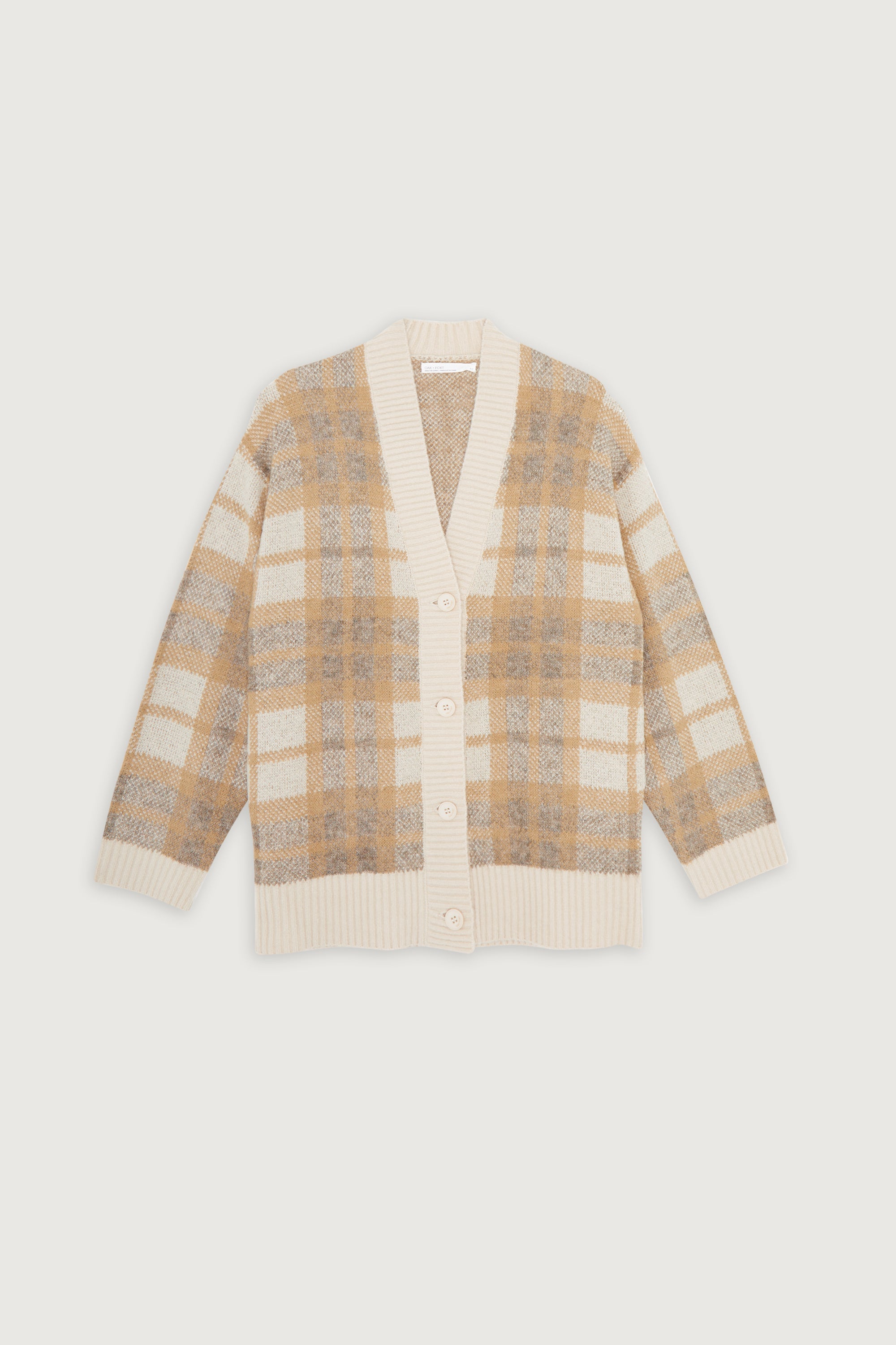 FUZZY OVERSIZED PLAID CARDIGAN Outlet The Cheapest