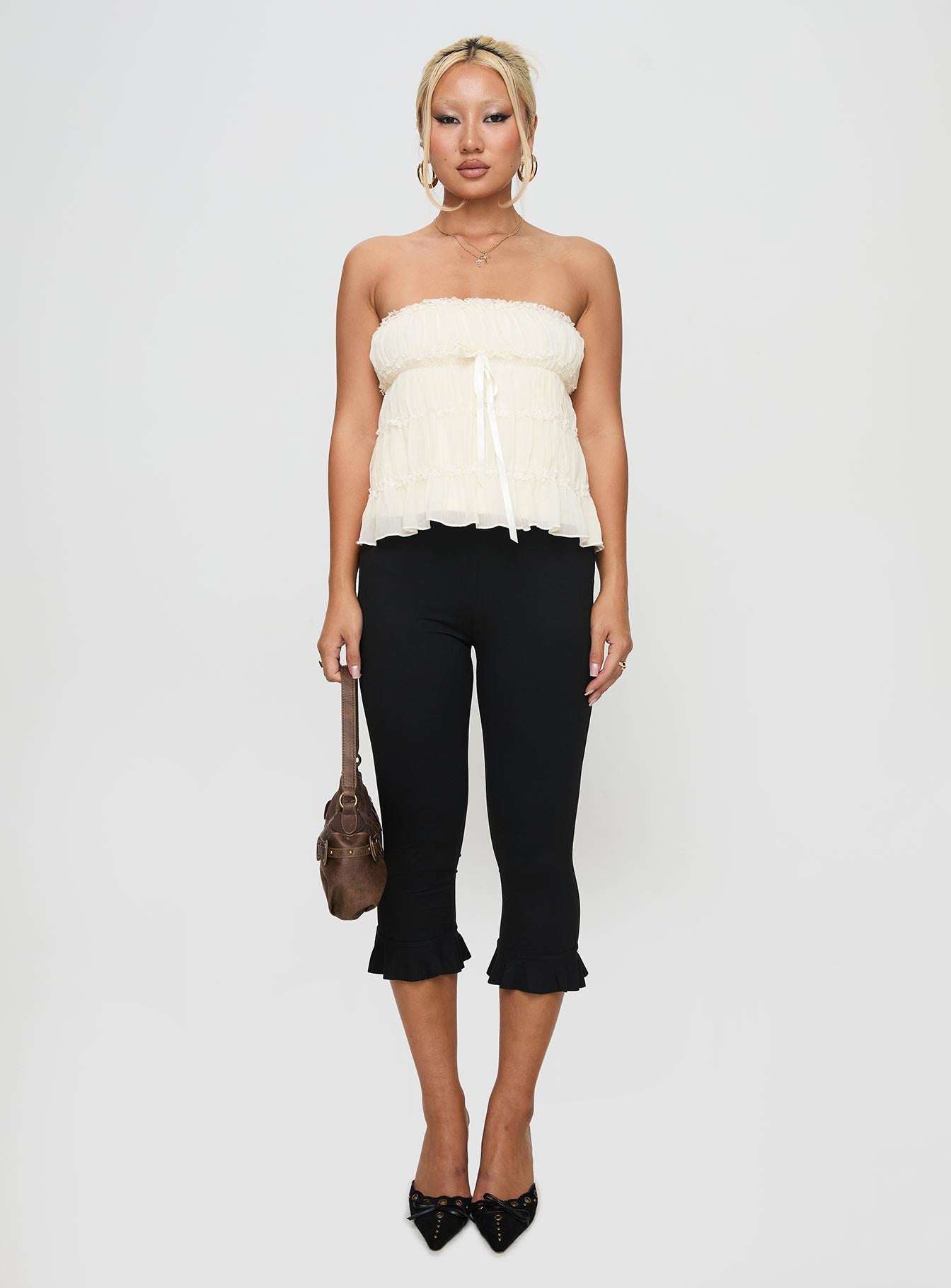 Avelina Strapless Top Cream Low Pice Fee Shipping For Sale