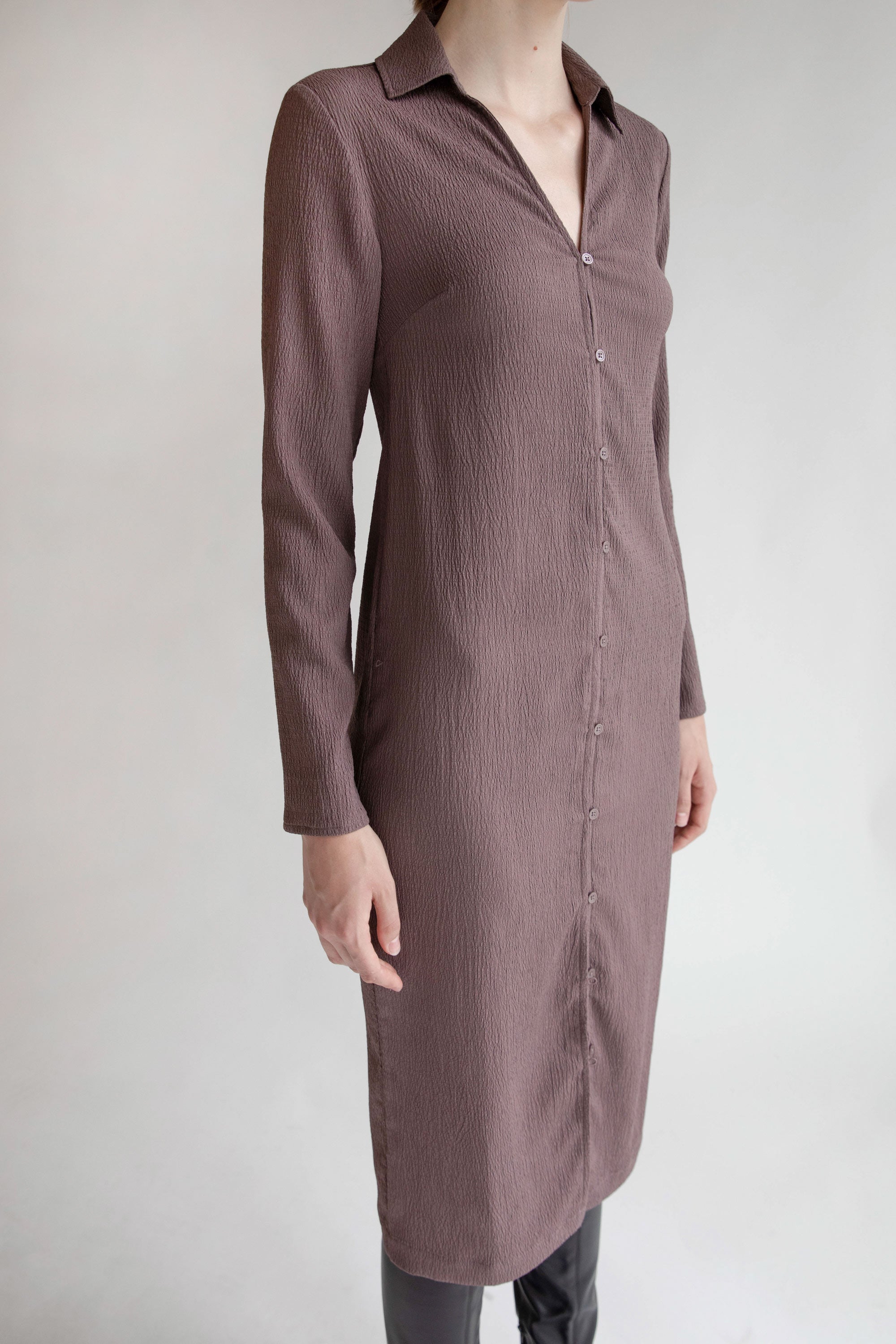 CRINKLED SHIRT DRESS Outlet Visit