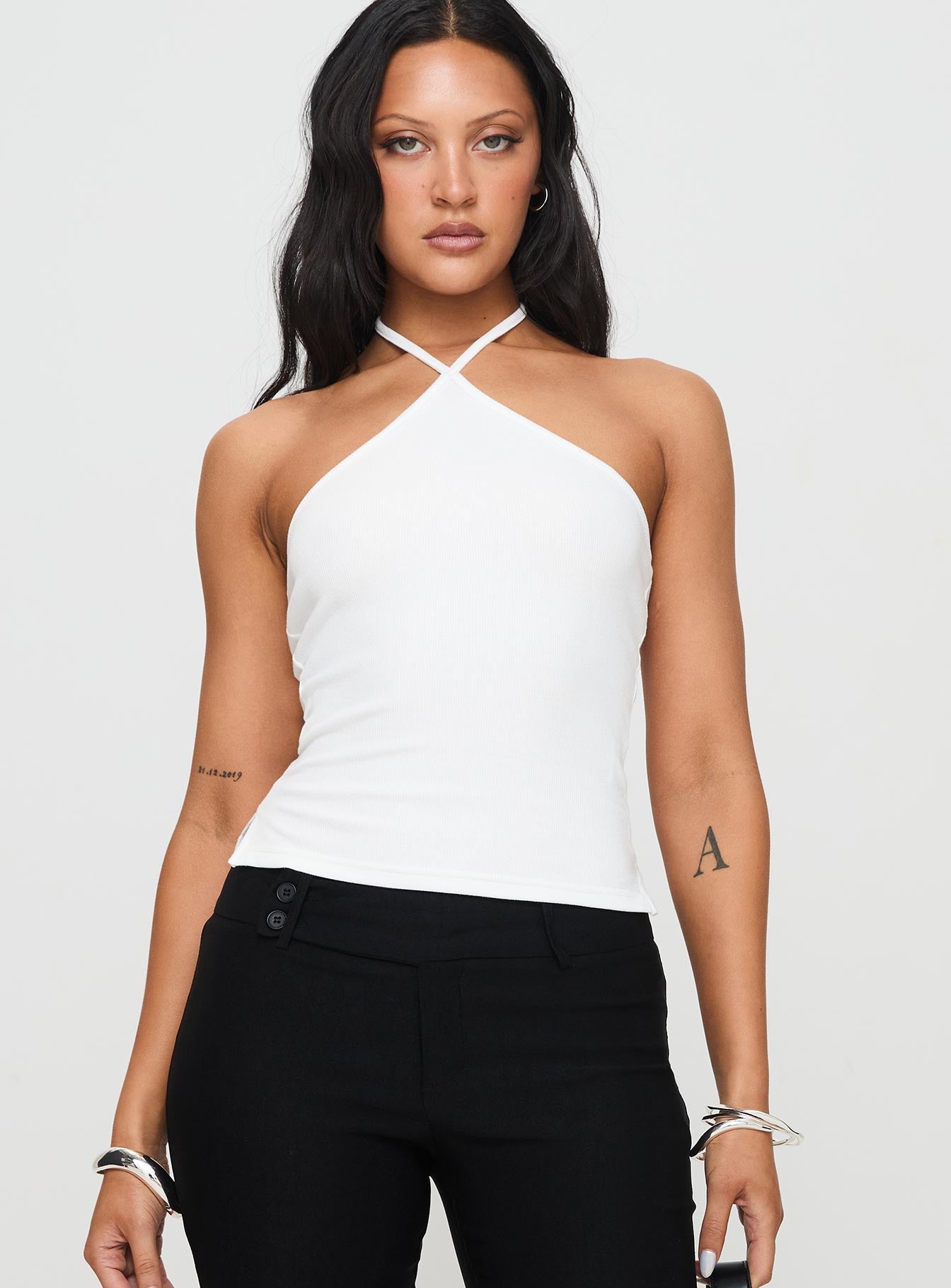 Baseline Halter Rib Top White Buy Cheap Visit