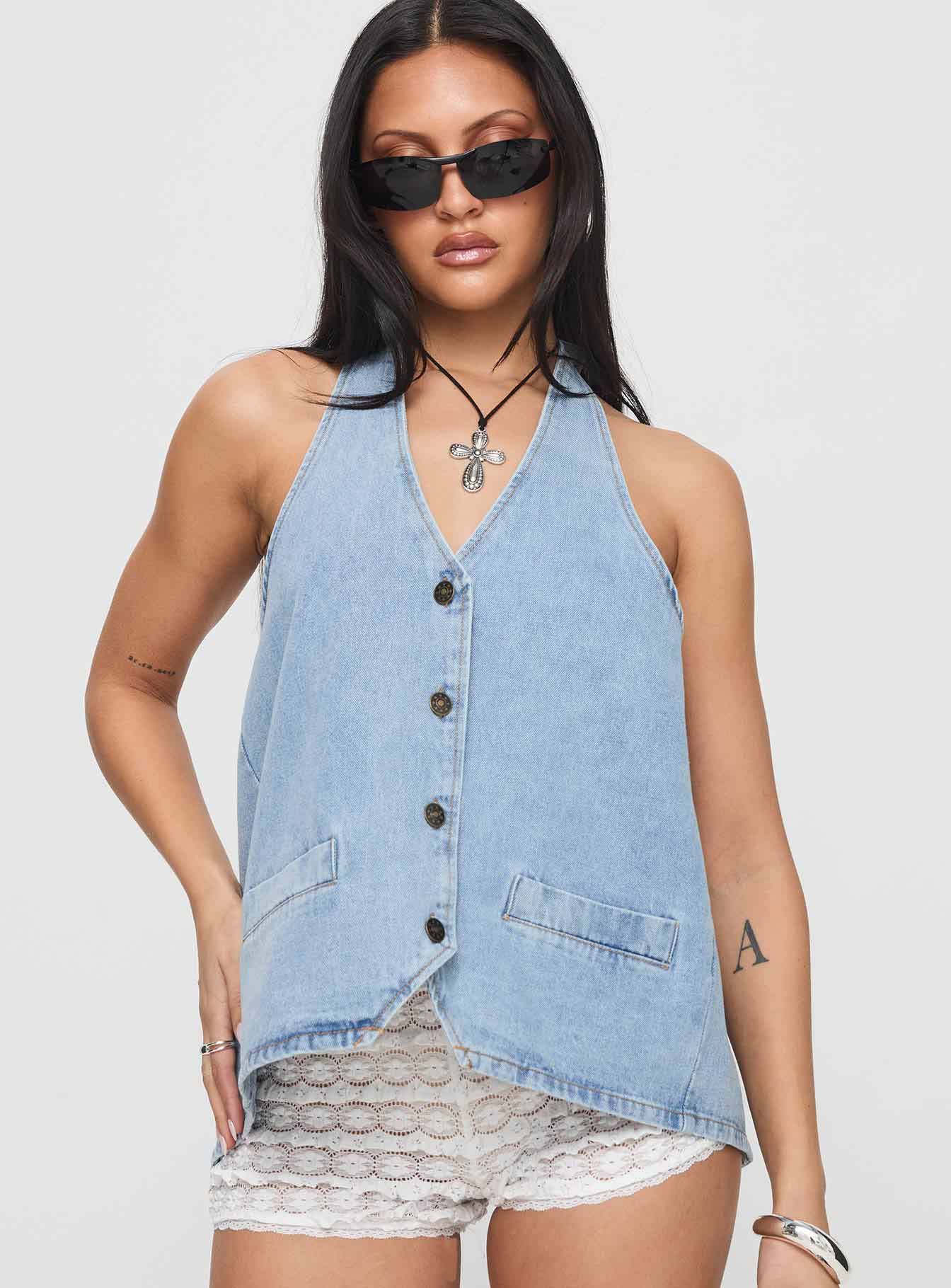 Hills Halter Washed Blue Cheap Sale Sast