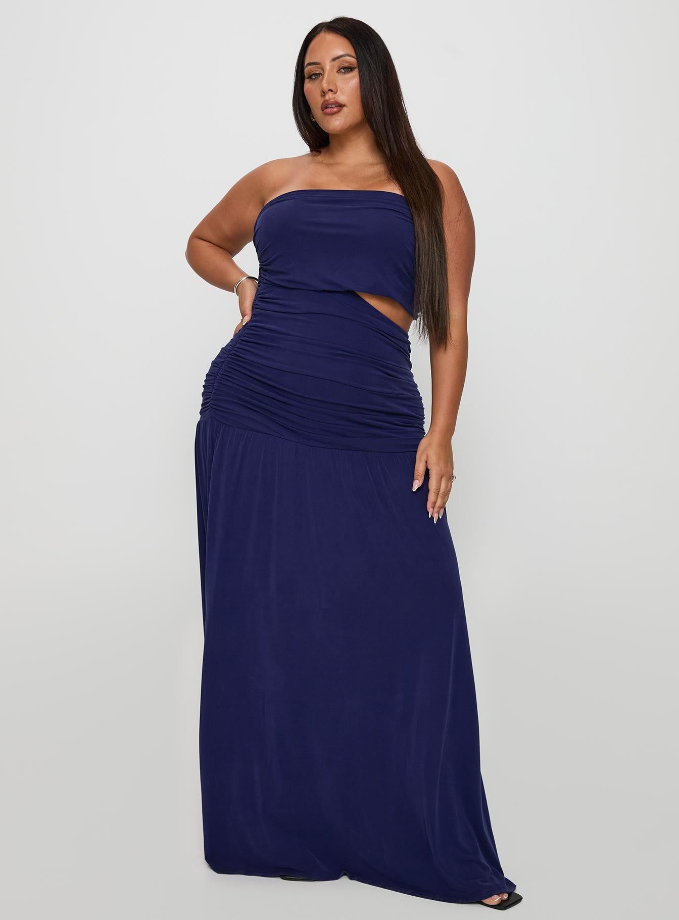 Grandeur Strapless Maxi Dress Navy Curve Footlocker Finishline Sale Online