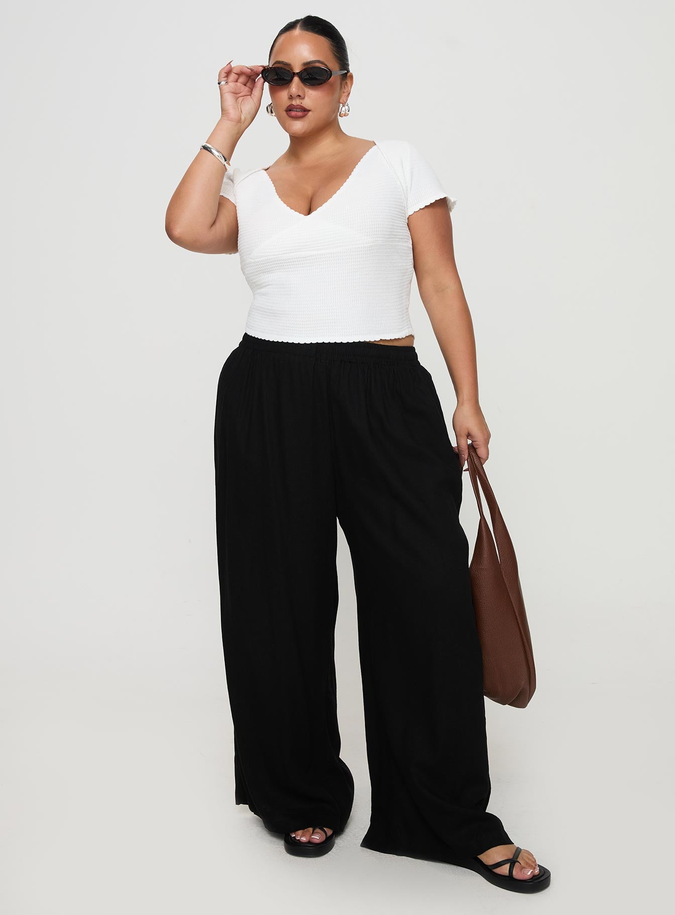 Louis Linen Blend Pants Black Curve Choice Online