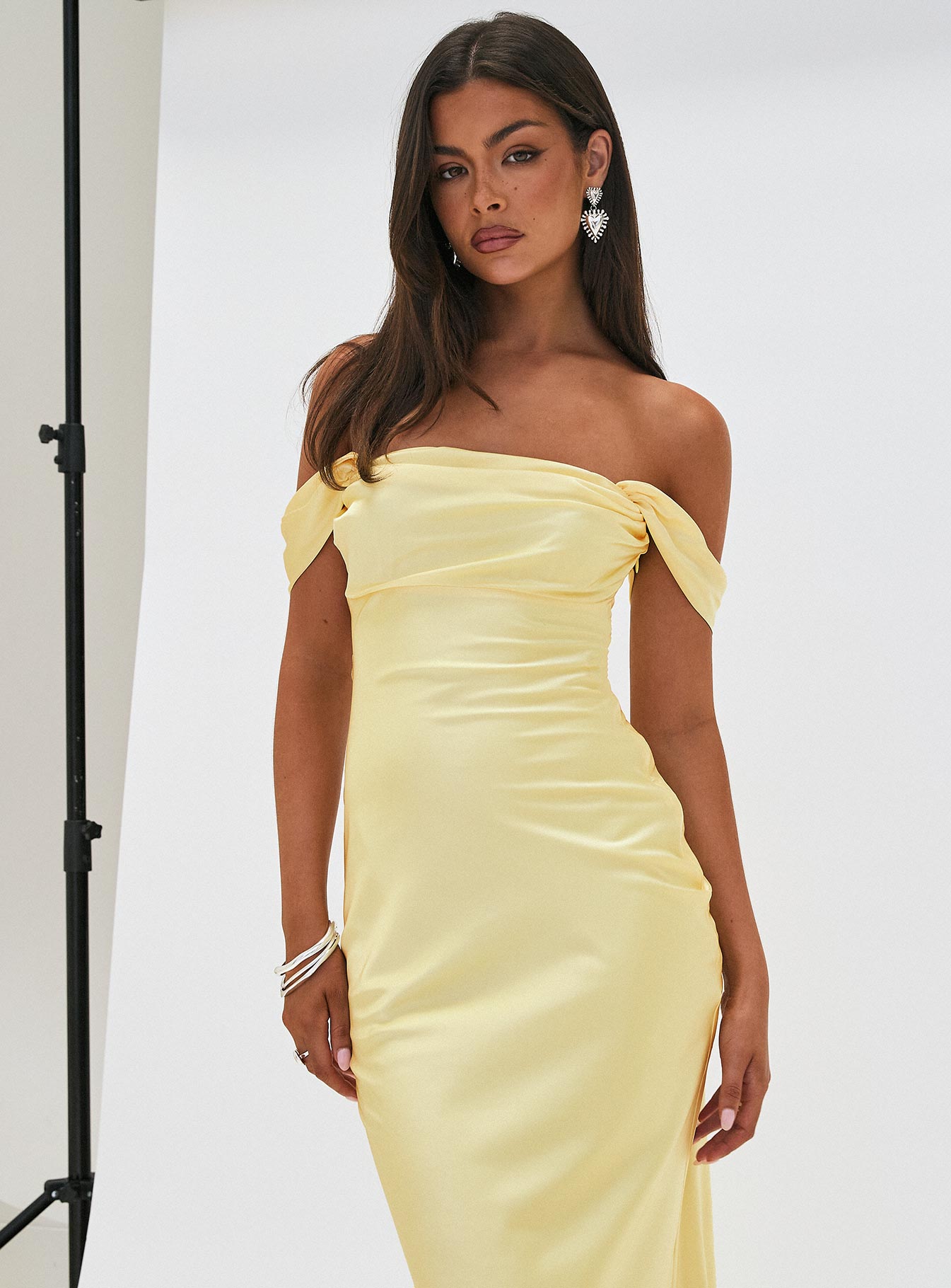 Azura Off The Shoulder Maxi Dress Yellow For Sale Finishline