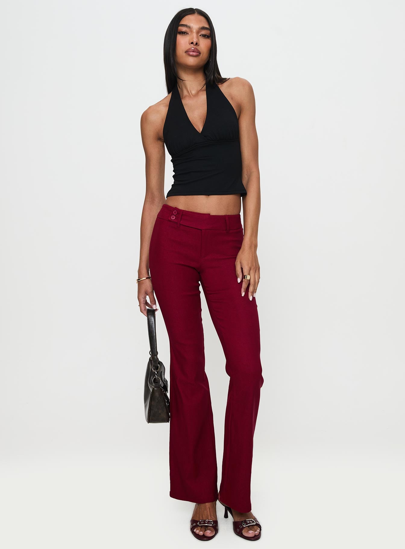 Kinkirk Flared Pants Burgundy Outlet Best Sale