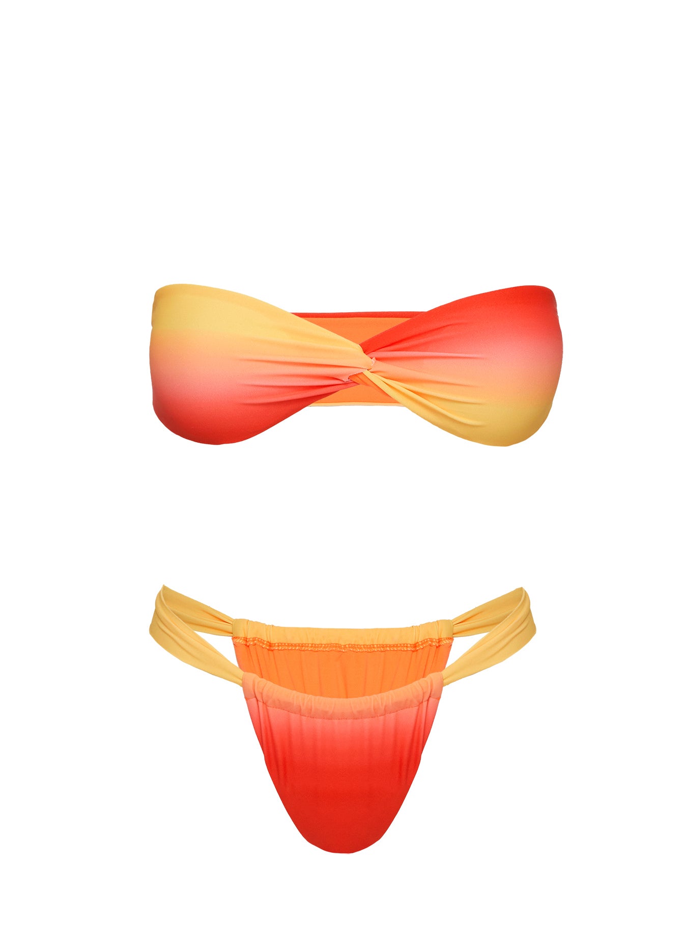 Summer Season Ruched Side Bikini Bottoms Orange Ombre Free Shipping Very Cheap