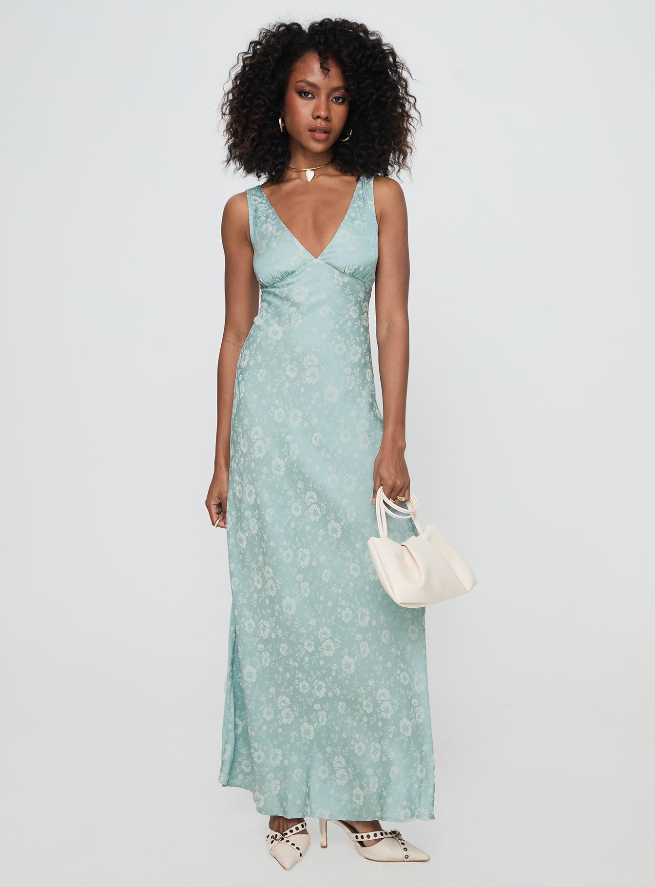 Nell Jacquard Maxi Dress Blue Sale Online Cheap