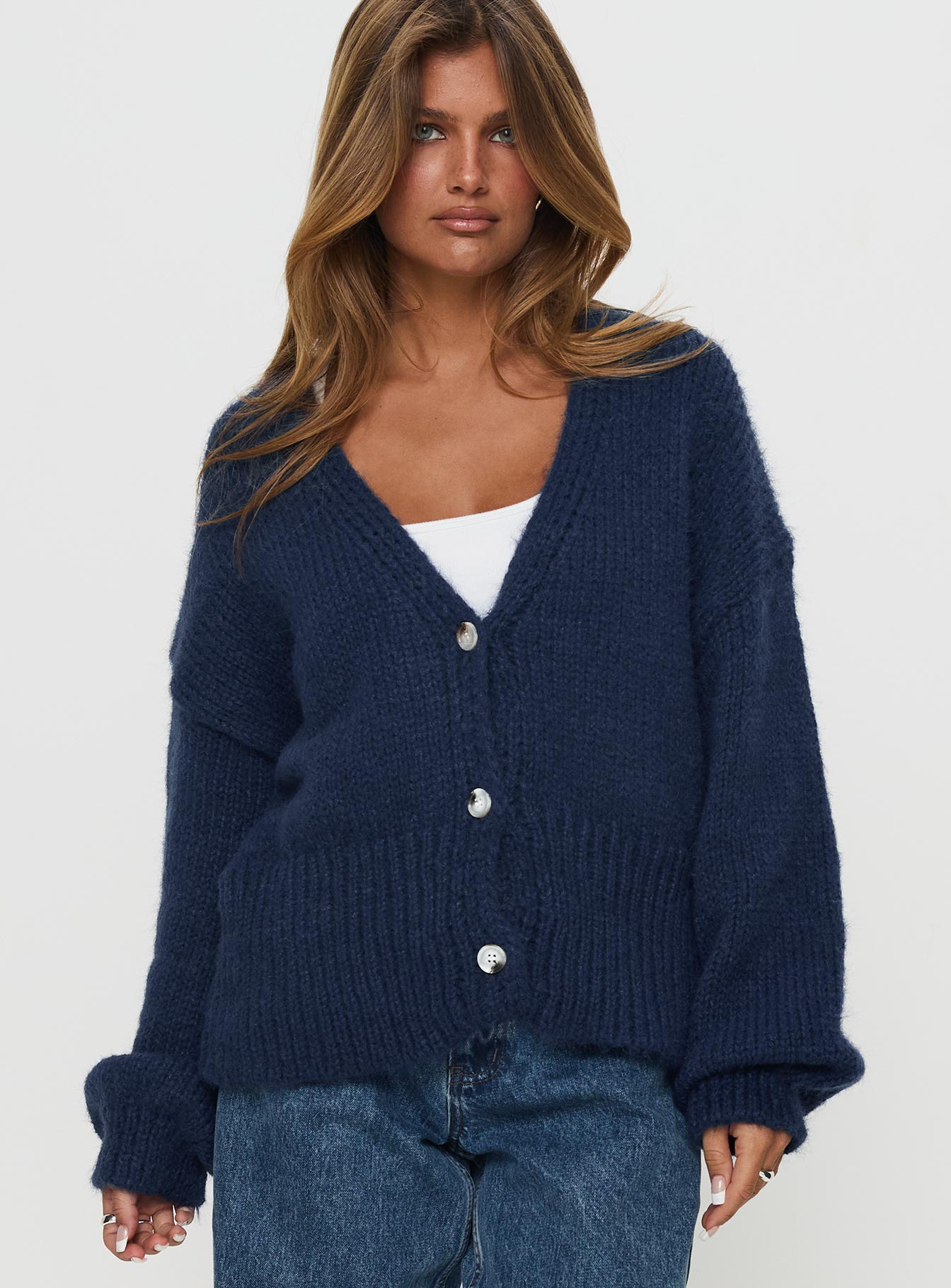 Yasmyn Knit Cardigan Royal Blue Discount Manchester