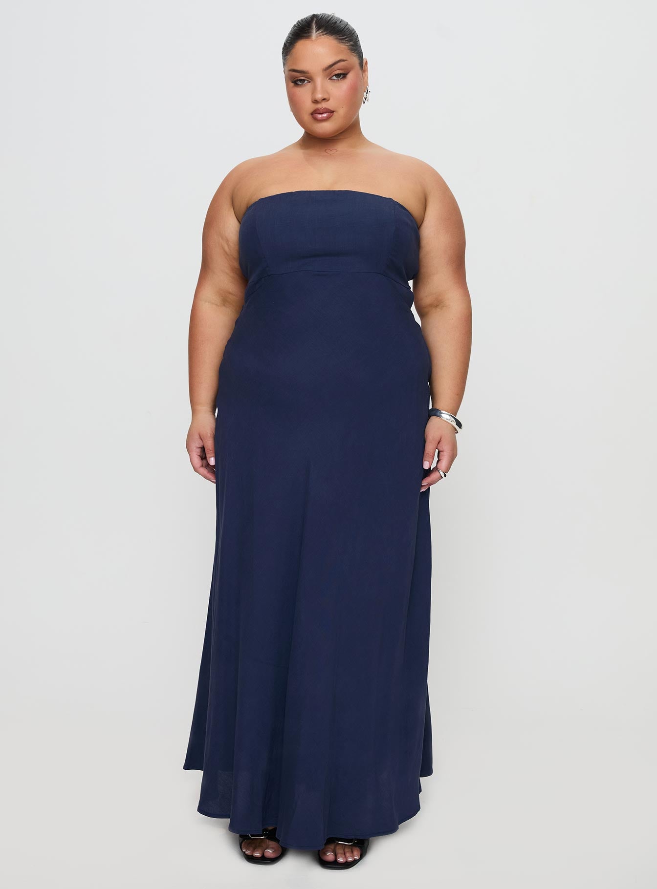 Yahir Strapless Maxi Dress Navy Curve Browse