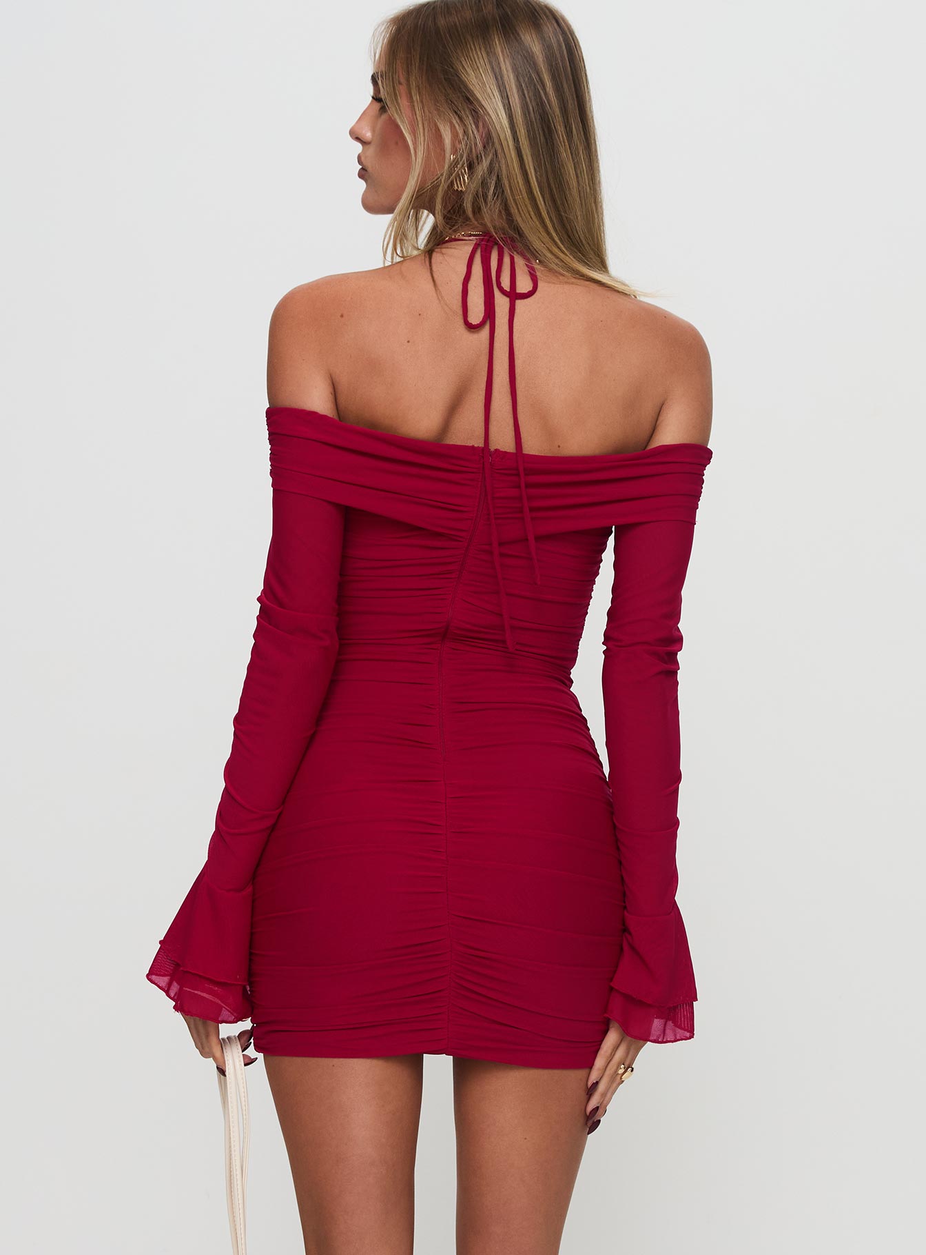 Taylon Off The Shoulder Mini Dress Red Outlet Largest Supplier