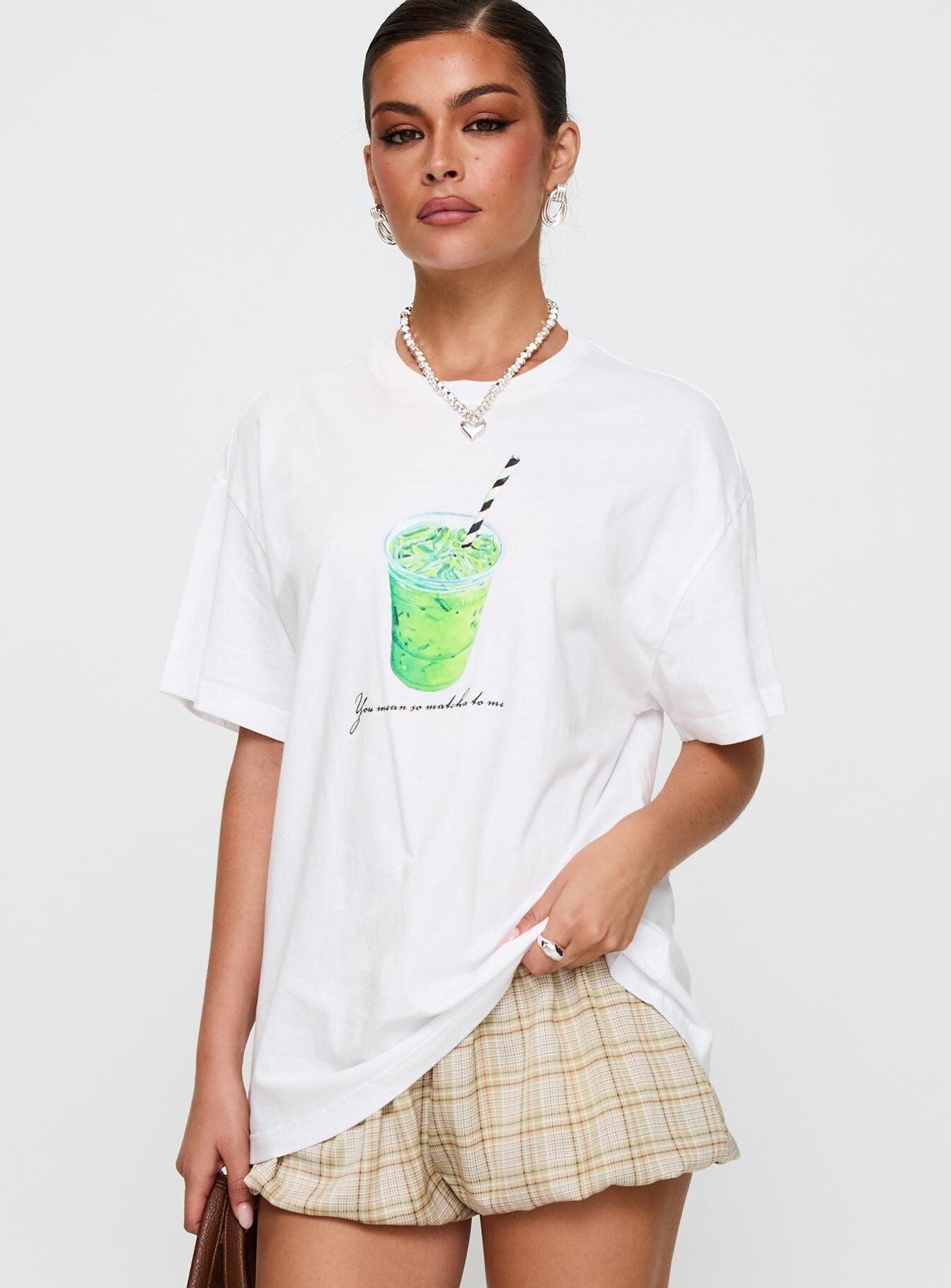 Love You So Matcha Graphic Top White With Paypal