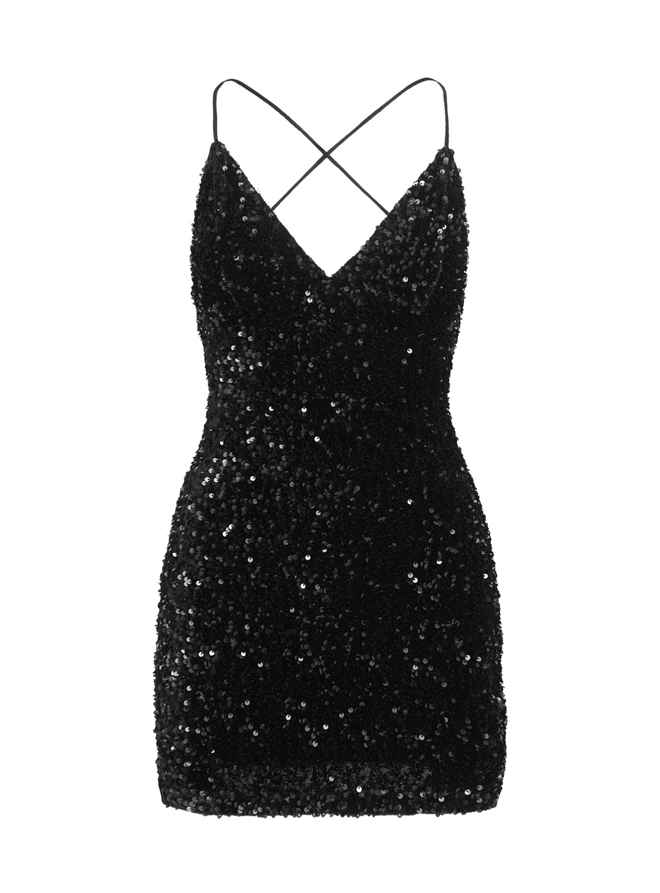 Charlette Sparkle Mini Dress Black Clearance 100% Guaranteed