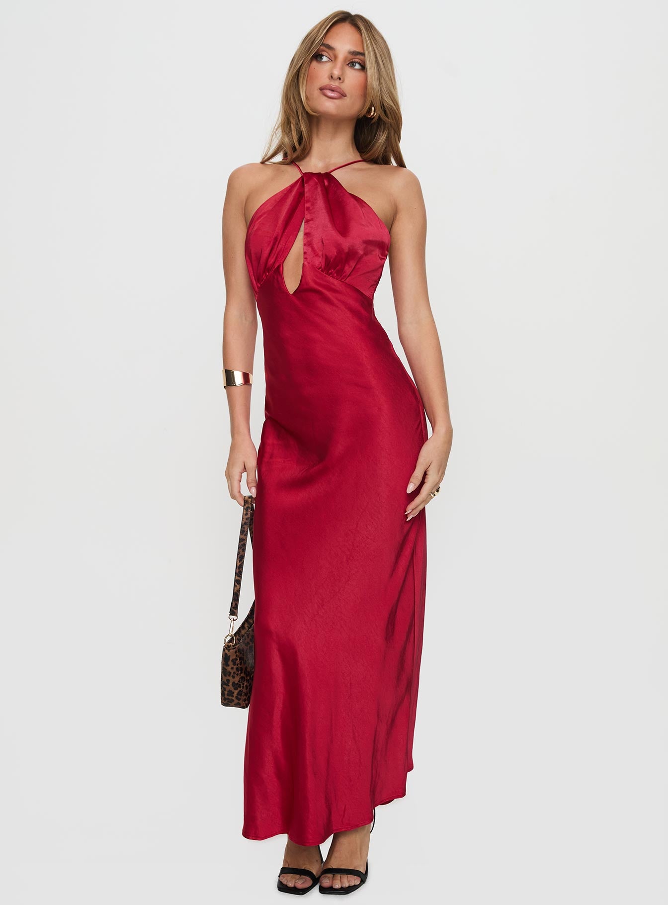 Saja Cut Out Maxi Dress Red Clearance Wholesale Pice