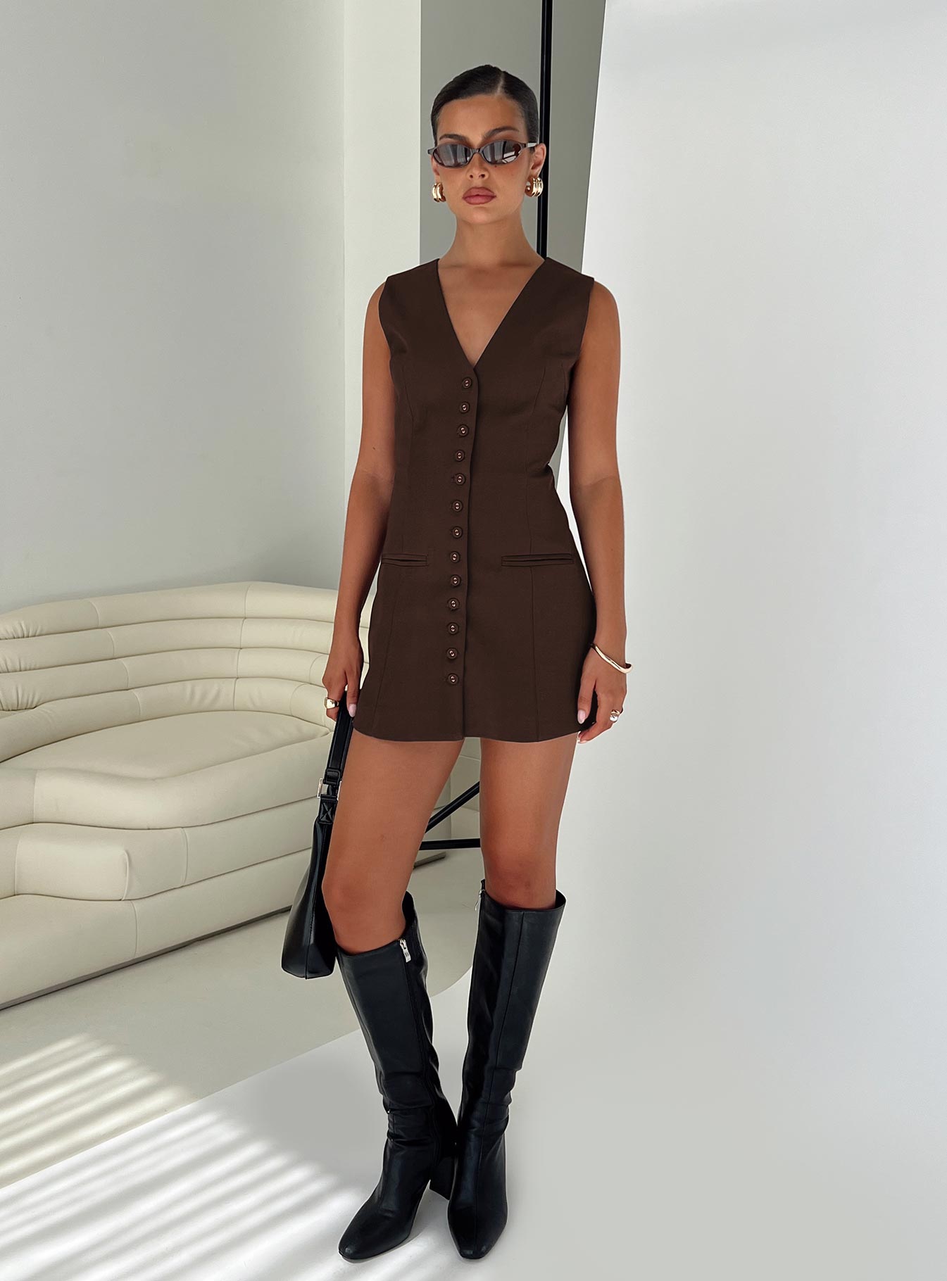 Laire Mini Dress Chocolate Very Cheap Sale Online