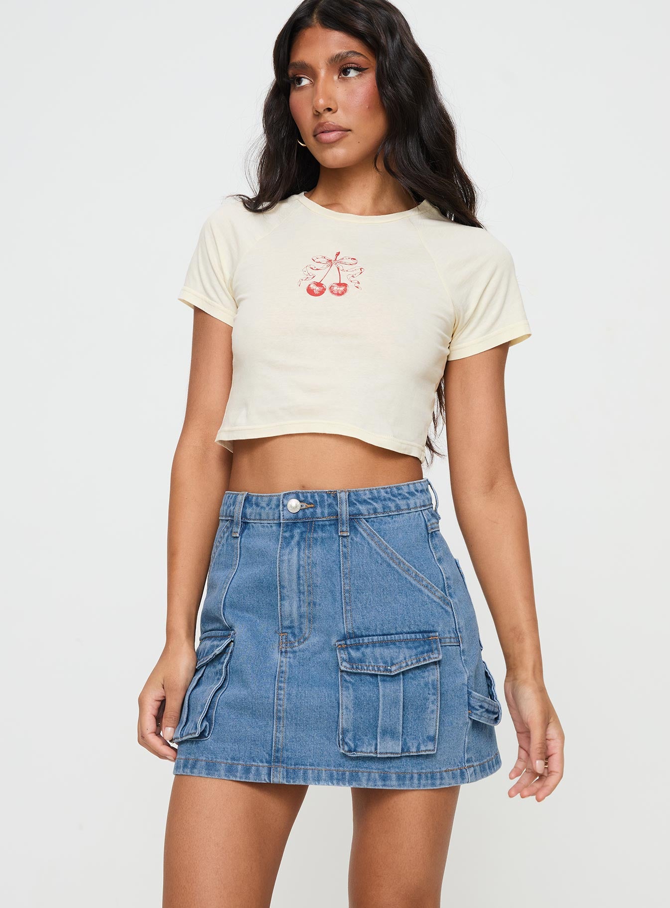 Chillders Denim Mini Skirt Mid Wash Tall Free Shipping Supply