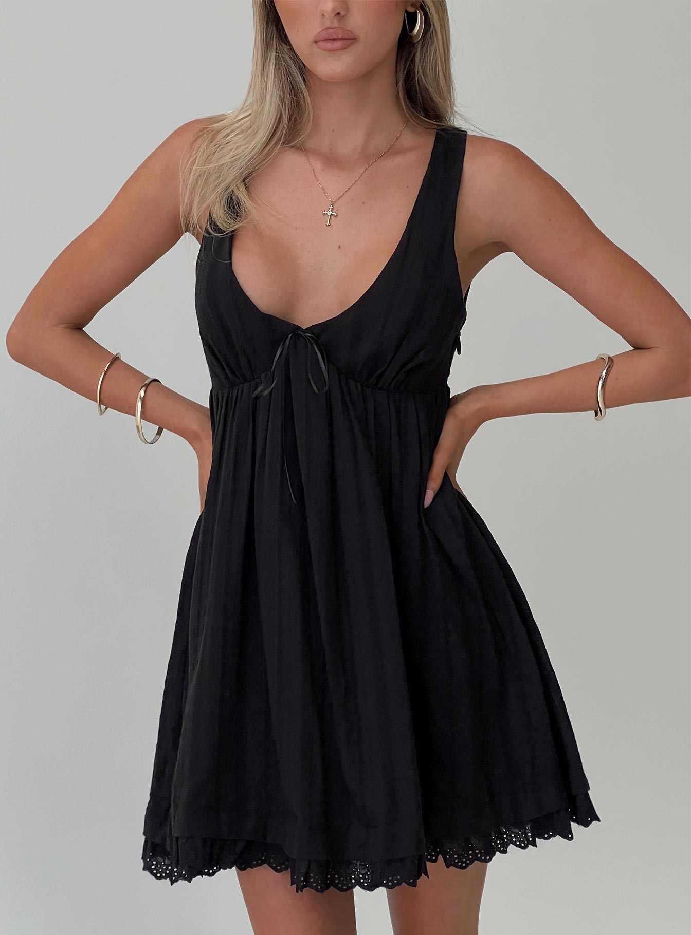 Nelty Mini Dress Black Buy Cheap Clearance Store