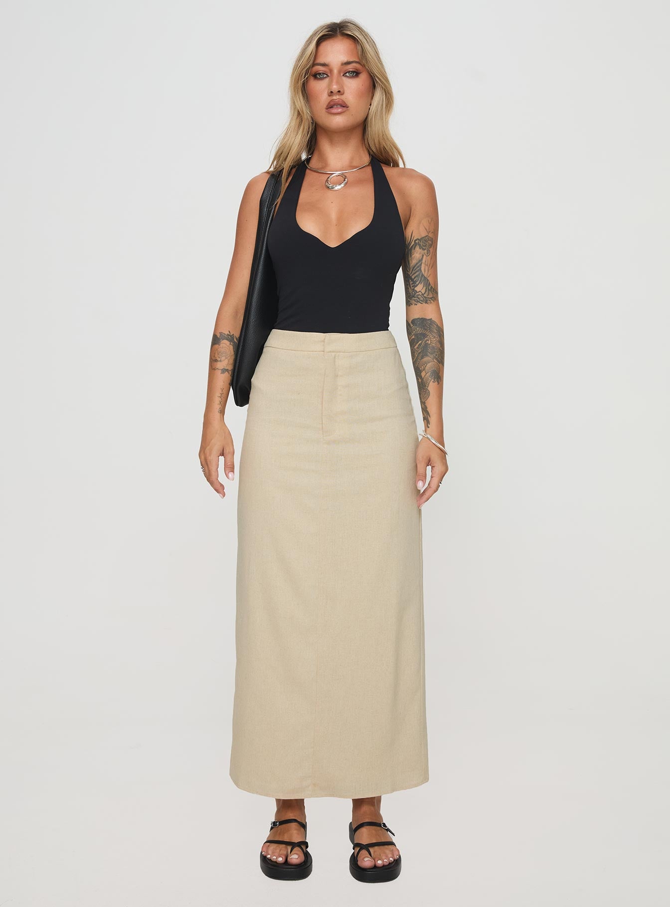 Romeria Maxi Skirt Beige Cheap With Mastercard