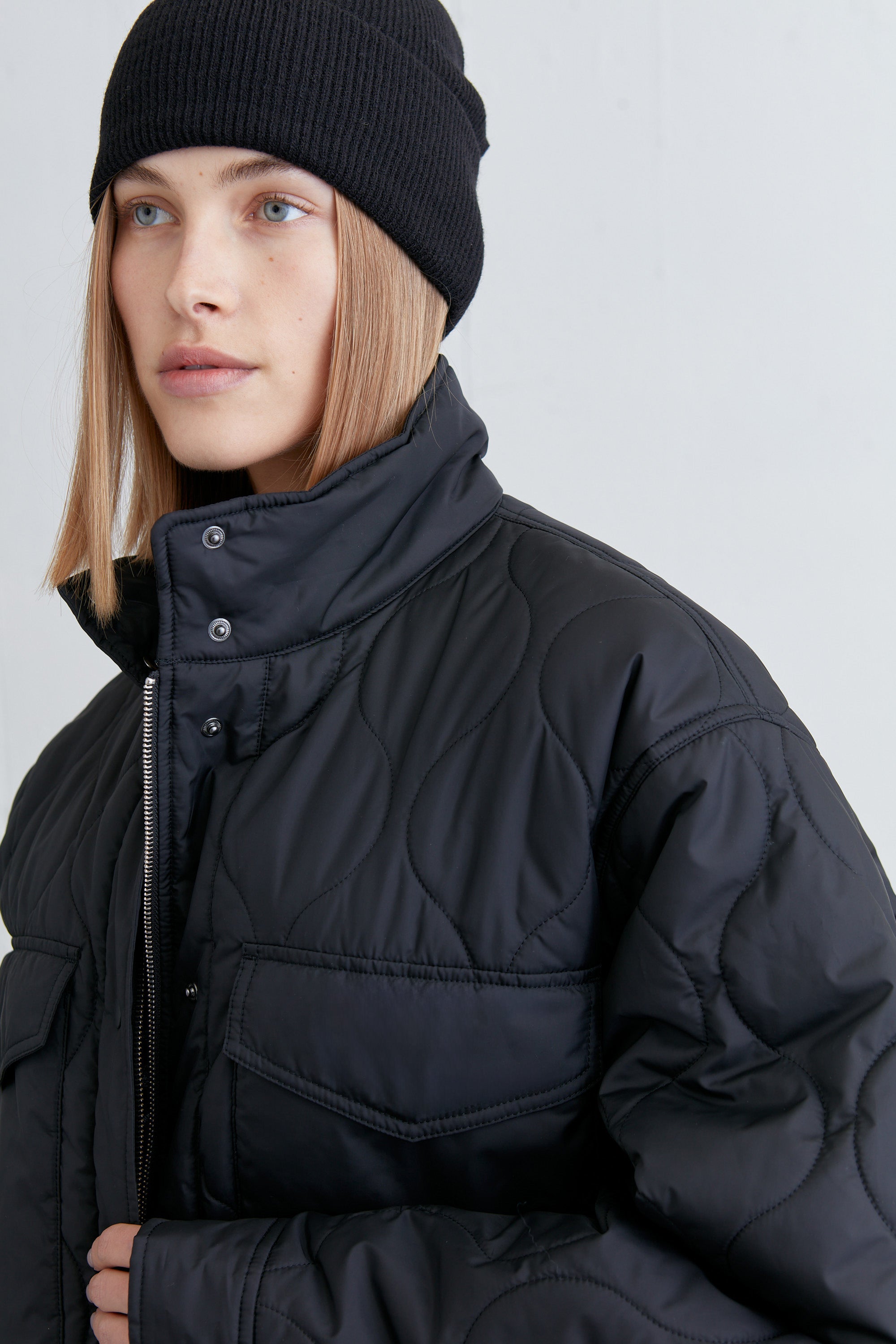 QUILTED PUFFER SHACKET Clearance Store Cheap Online