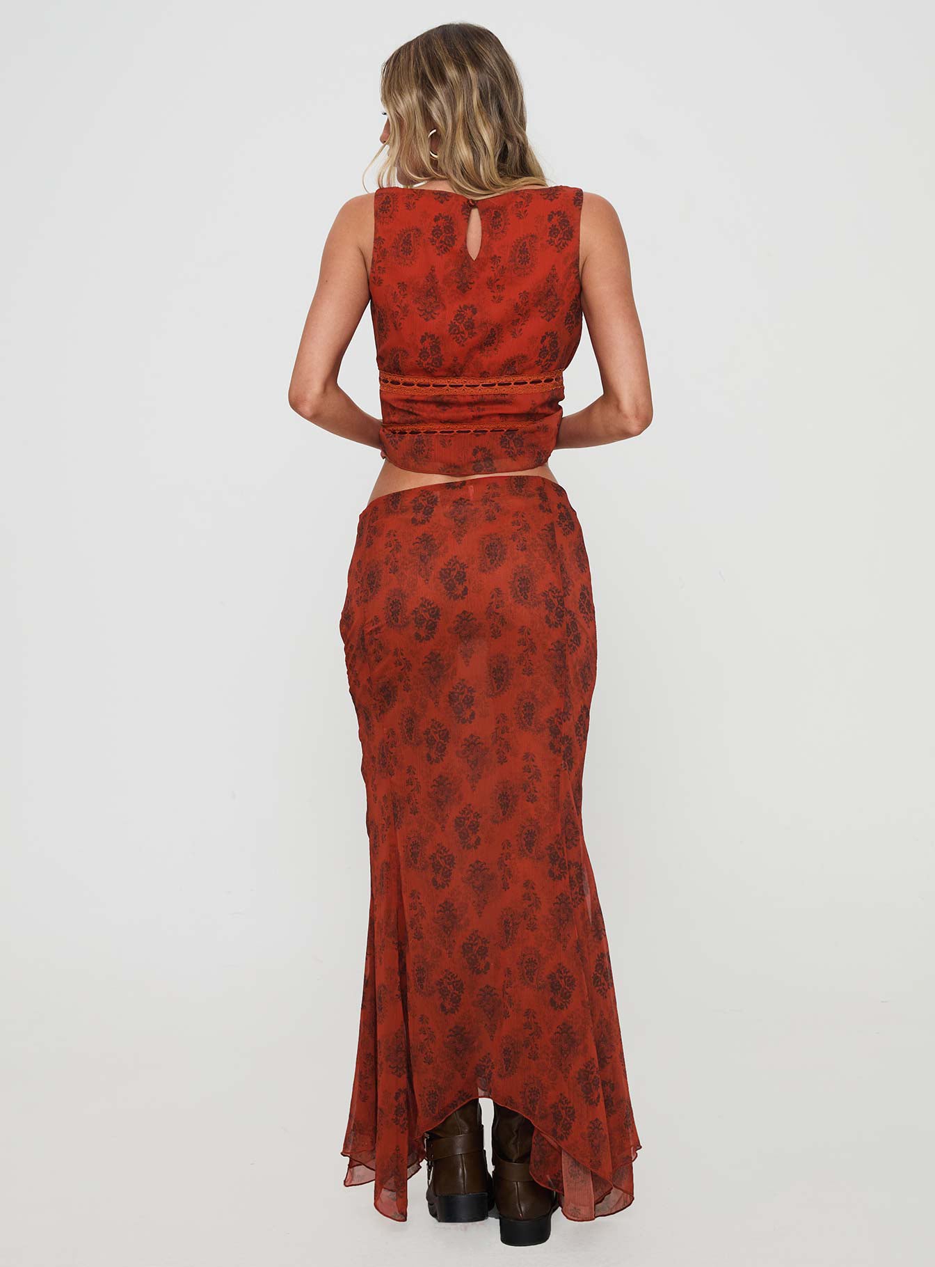 Nikolise Maxi Skirt Red Clearance Best Seller