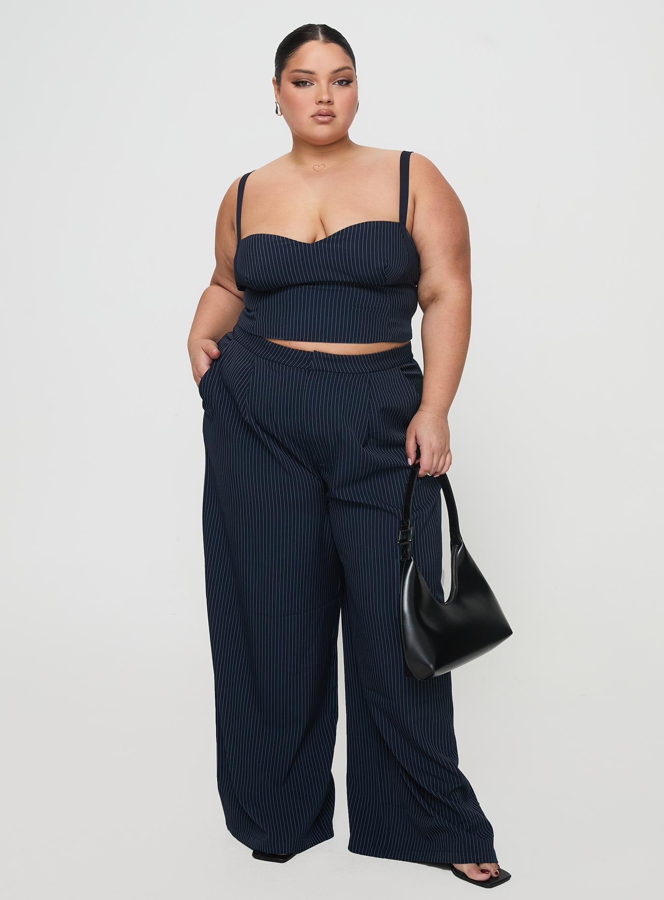 Briana Set Navy Pinstripe Curve Where To Buy