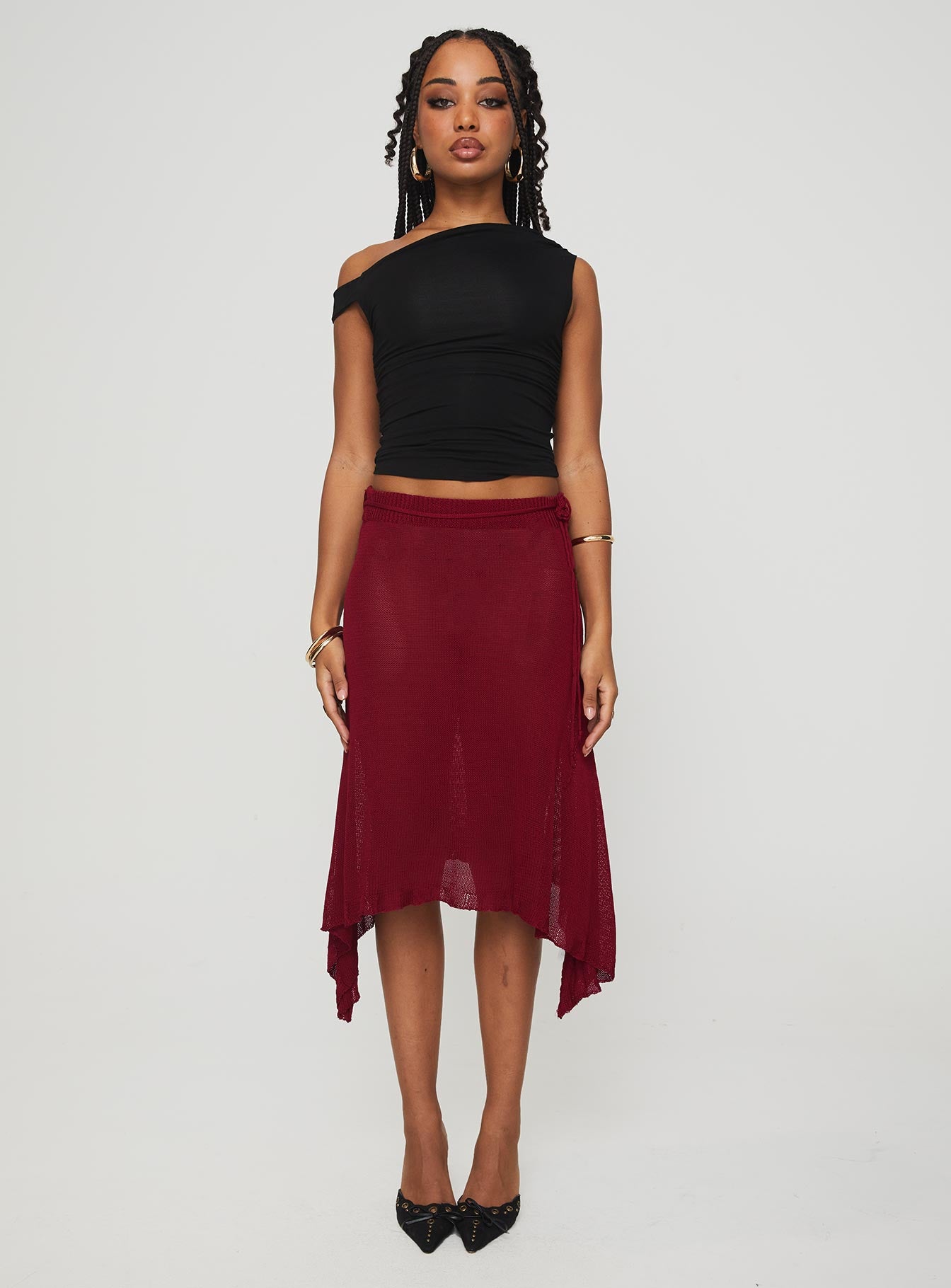 Leysa Midi Skirt Red Buy Cheap Nicekicks