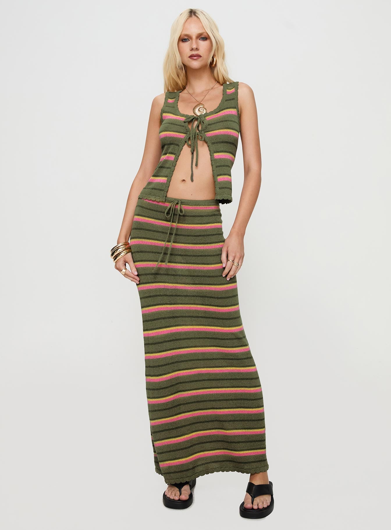 Giulia Knit Maxi Skirt Green Multi Clearance Footlocker Finishline