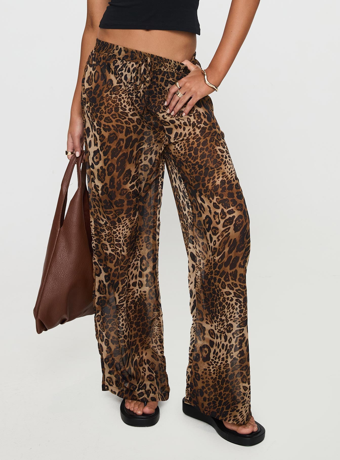 Fyre Wide Leg Pant Leopard Excellent Online