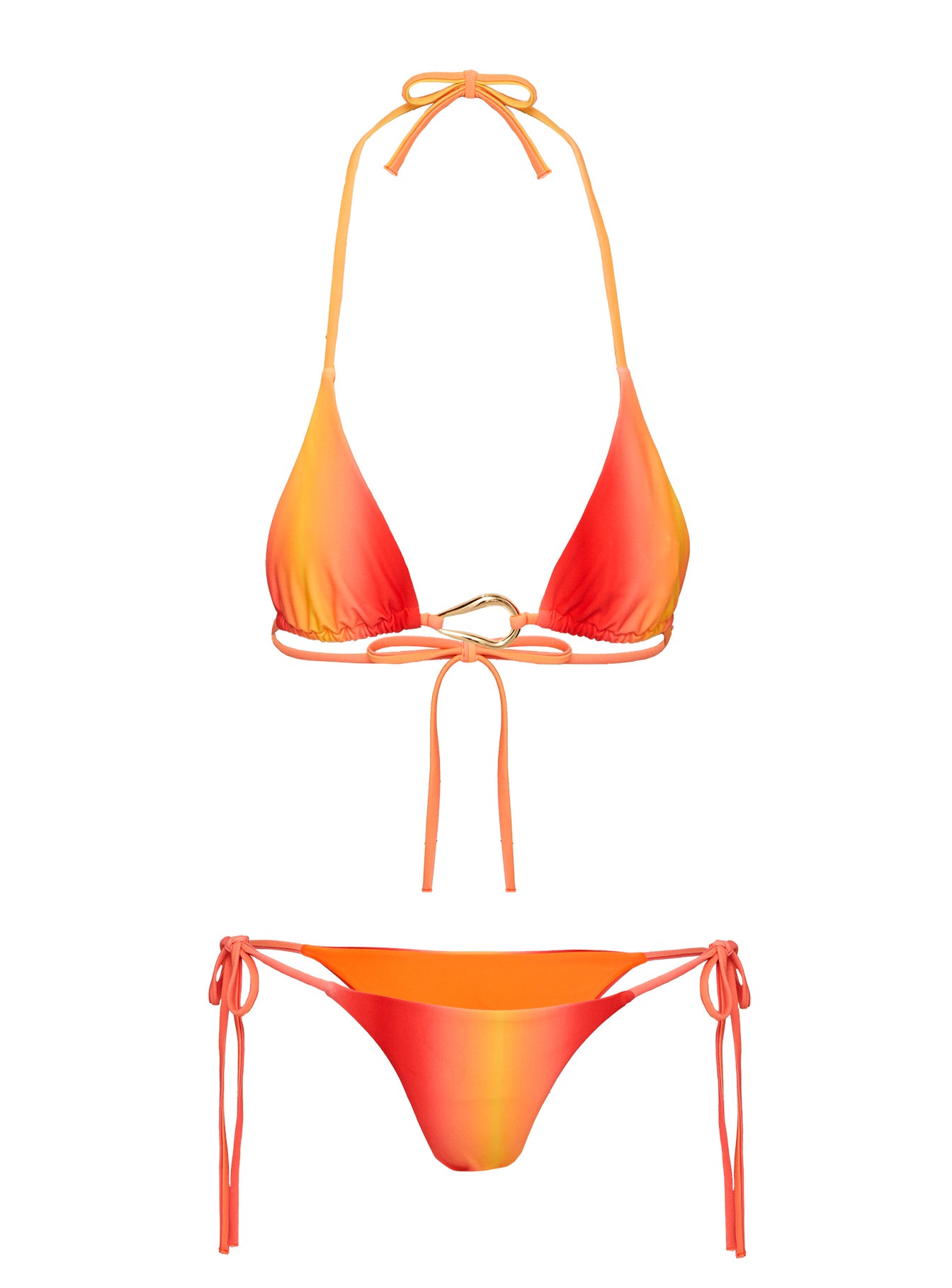 Lemoine Triangle Bikini Top Ombre Orange Top Quality Online