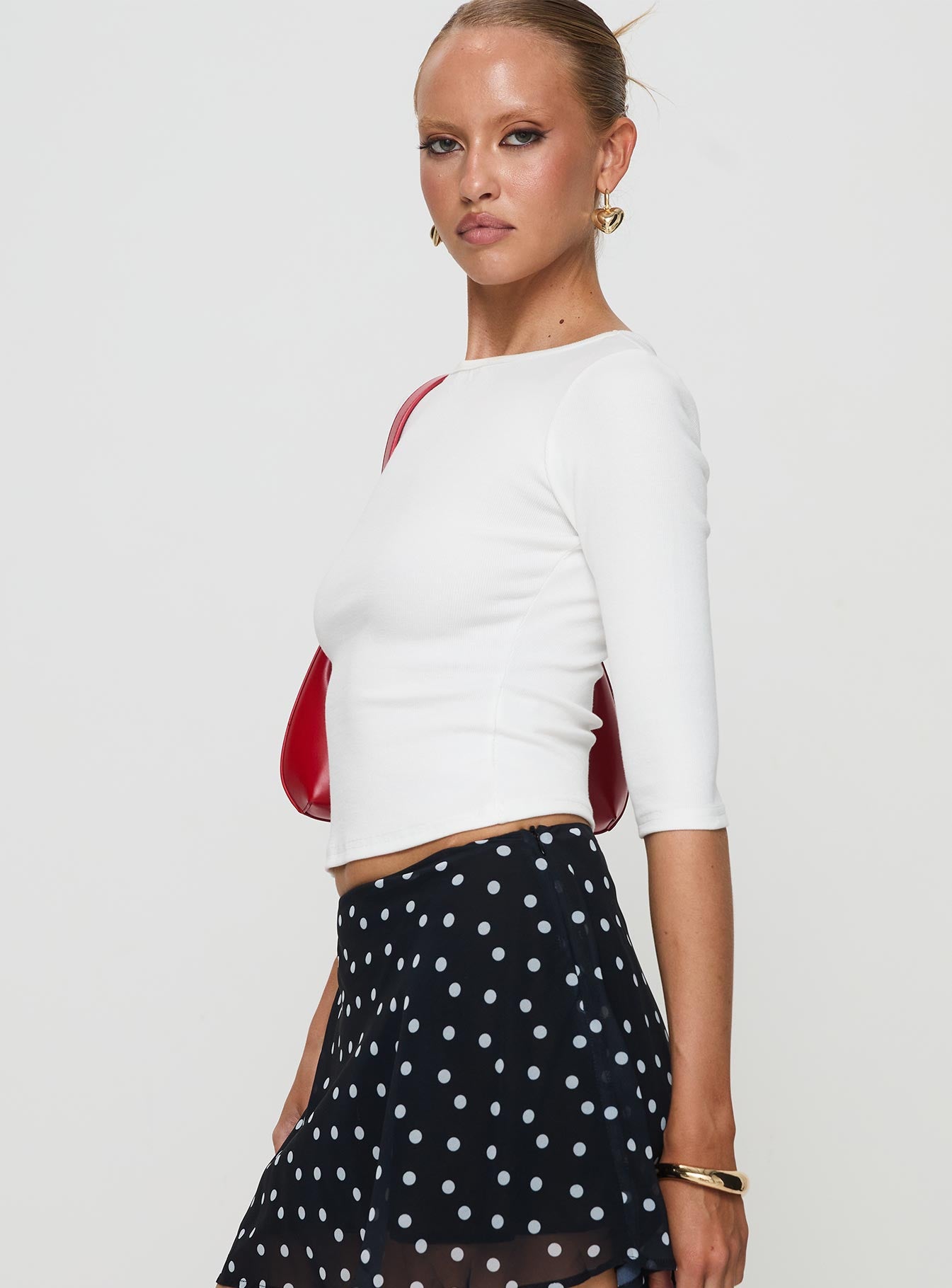 Elaia 3/4 Sleeve Top White Clearance Geniue Stockist