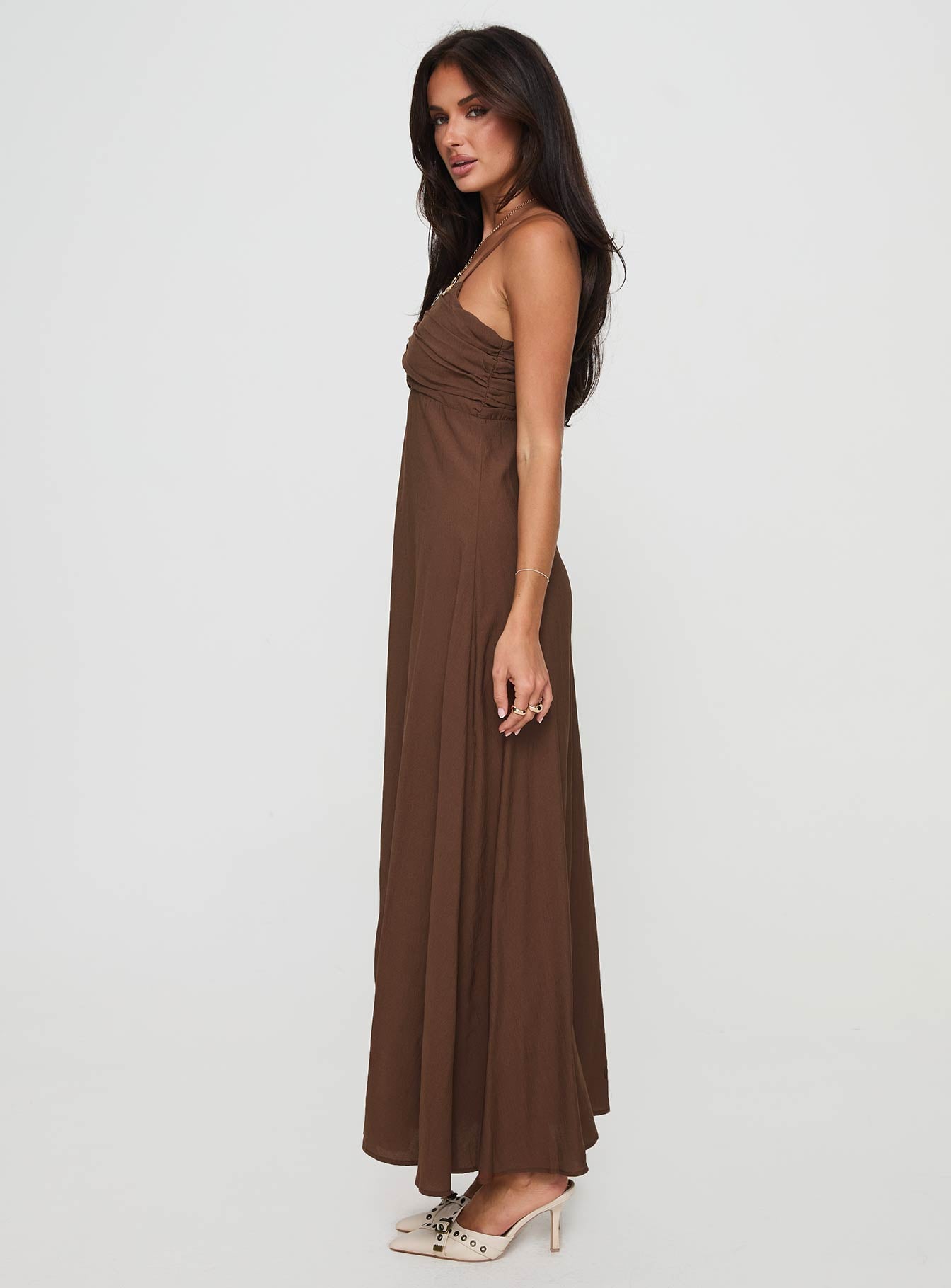 Neeka Maxi Dress Brown Official Site