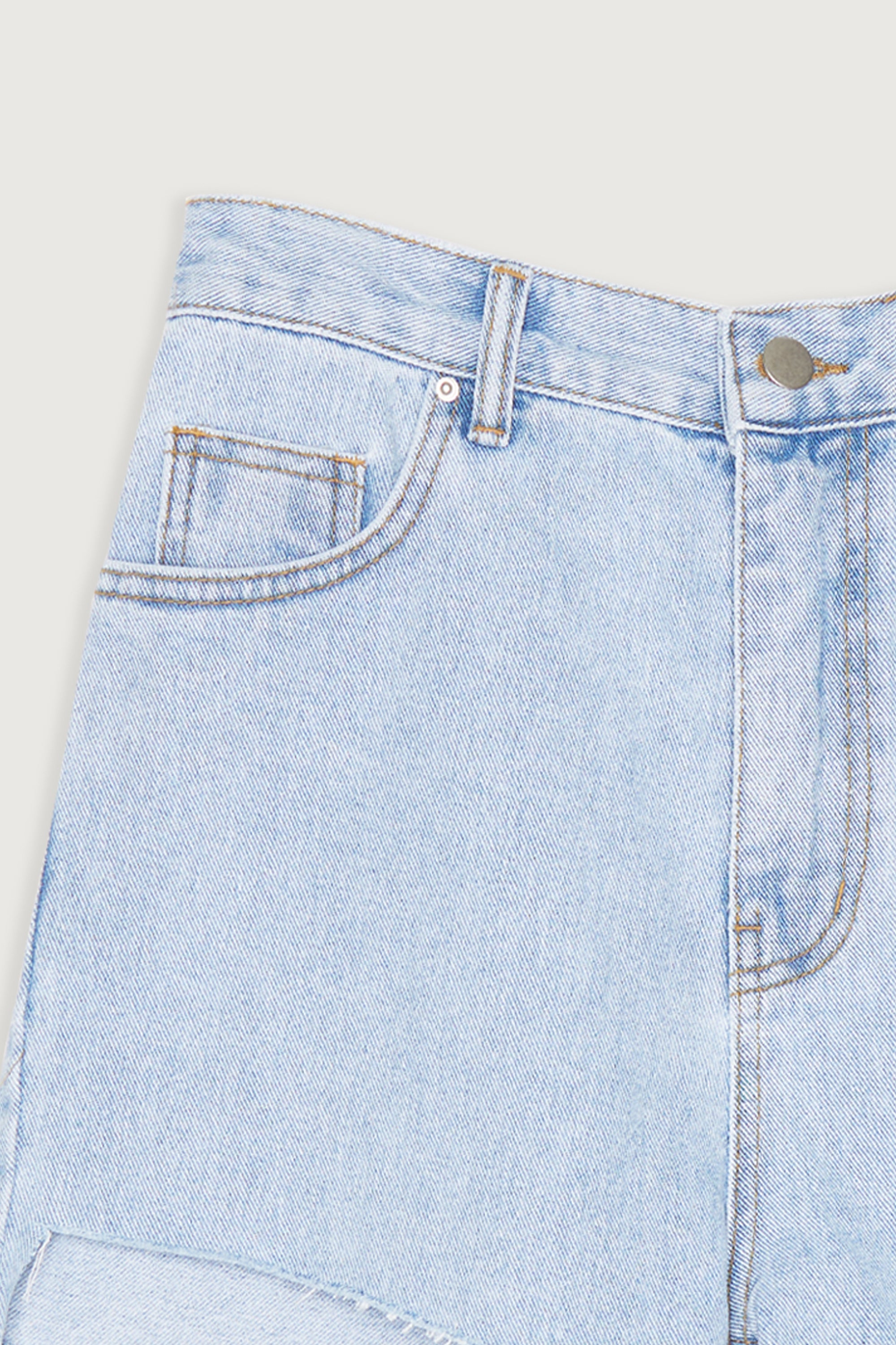 JEAN SHORT WITH FRAYED HEM Free Shipping Visit