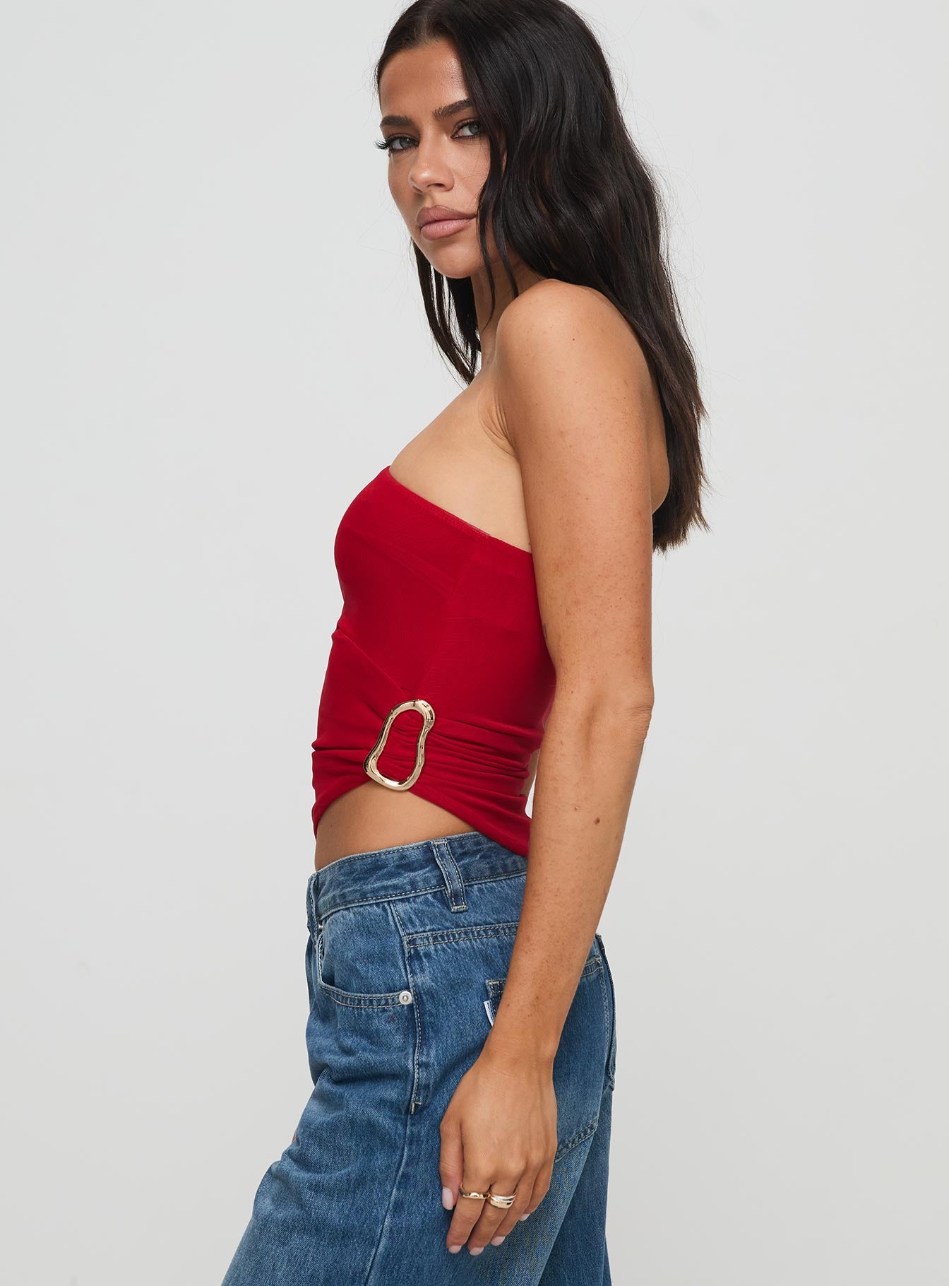 Machiatto One Shoulder Top Red Get To Buy Cheap Pice