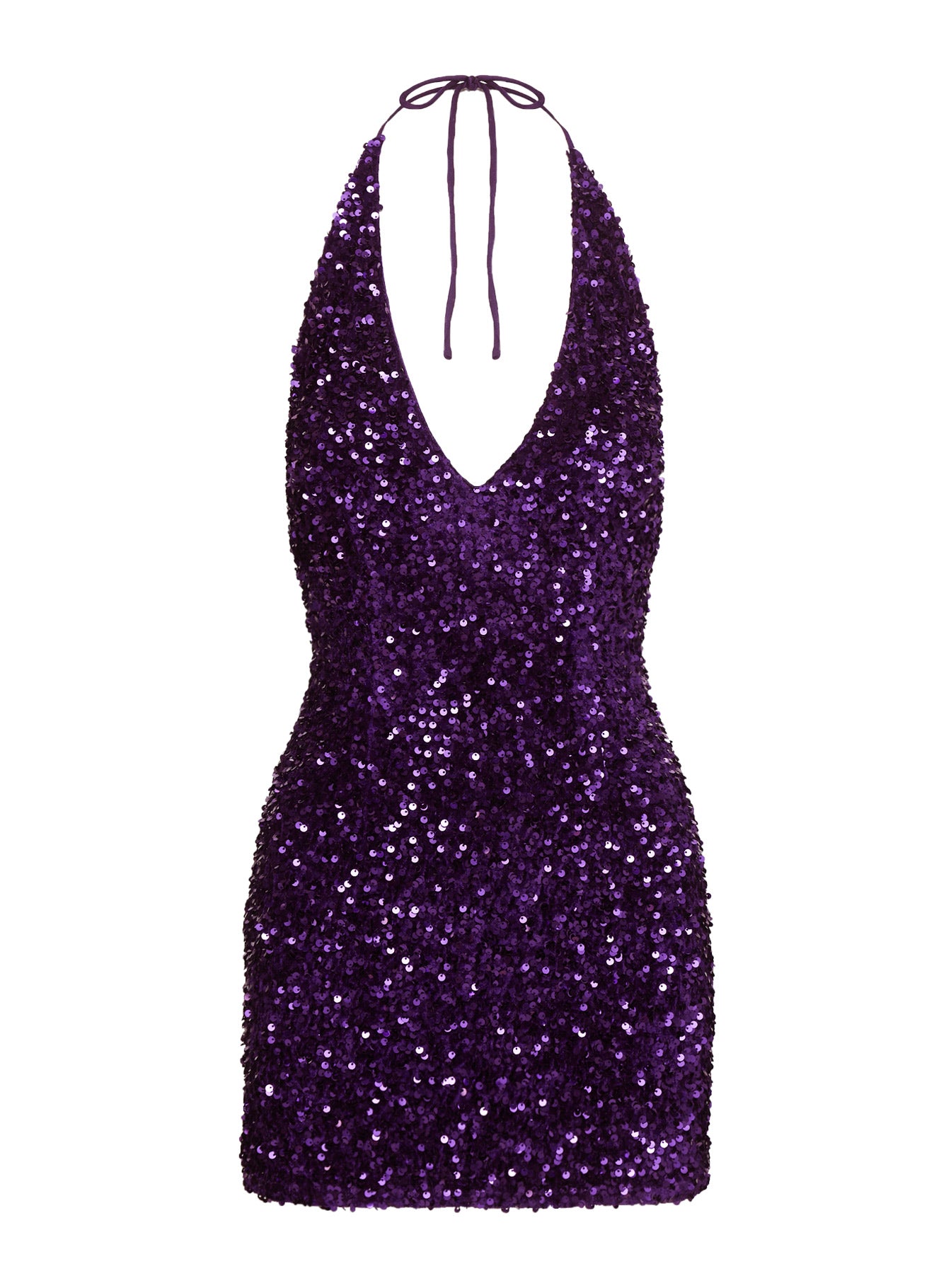 Time Of Your Life Plunge Halter Mini Dress Purple Buy Cheap 2025