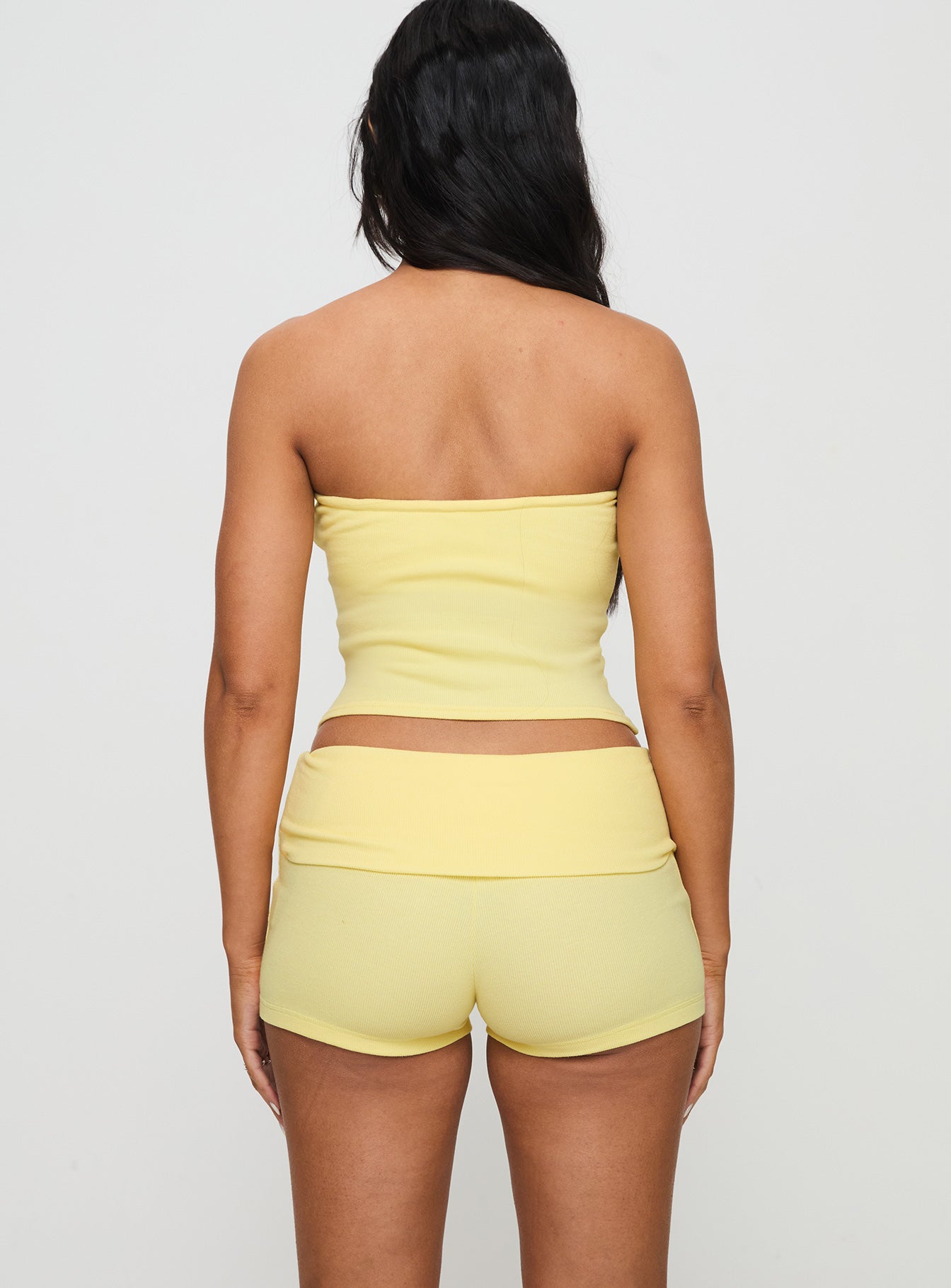 Baseline Low Rise Rib Shorts Yellow Clearance Clearance